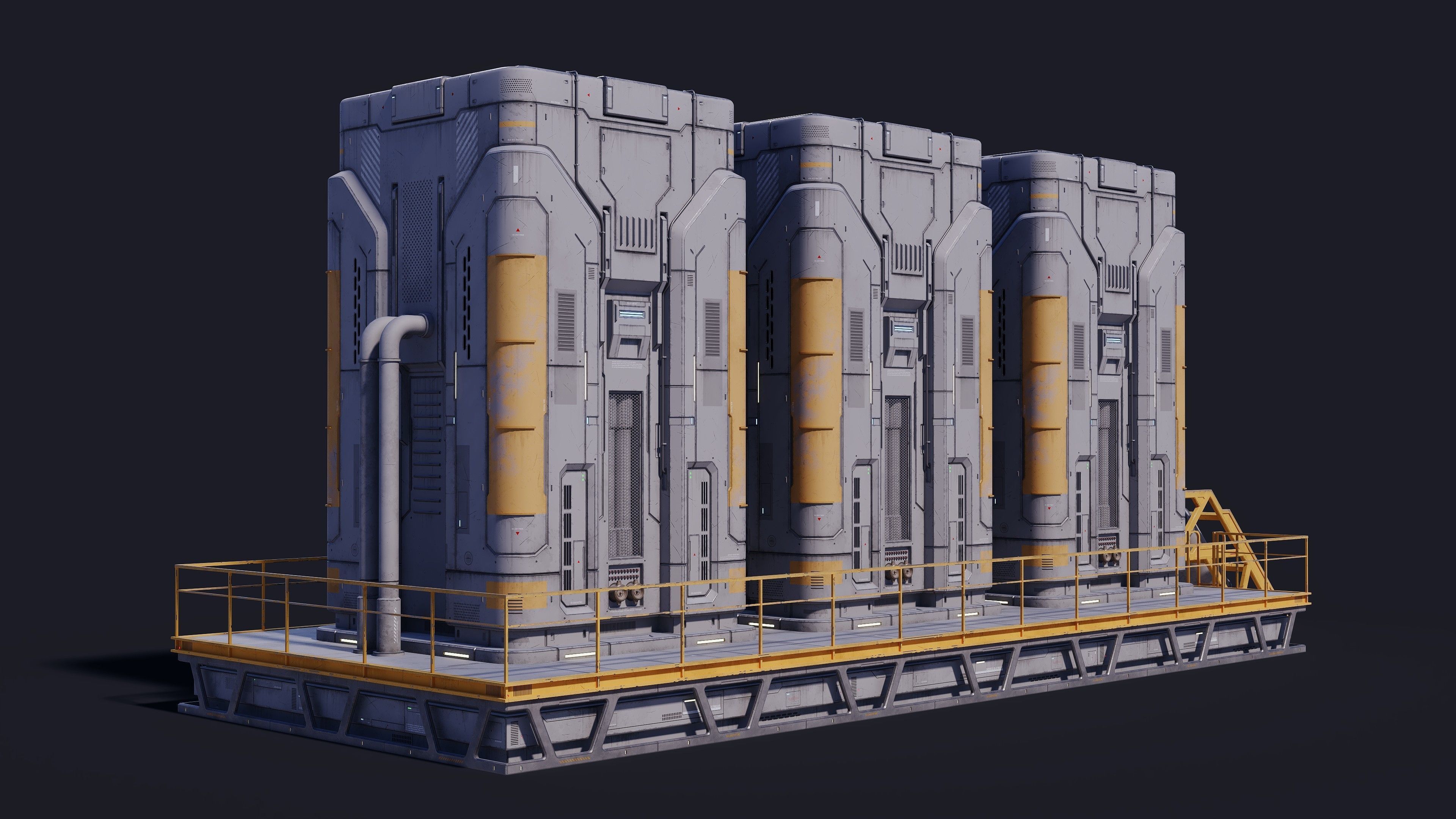Sci-Fi Building 006 Industry-PBR Low-poly 3D model_12
