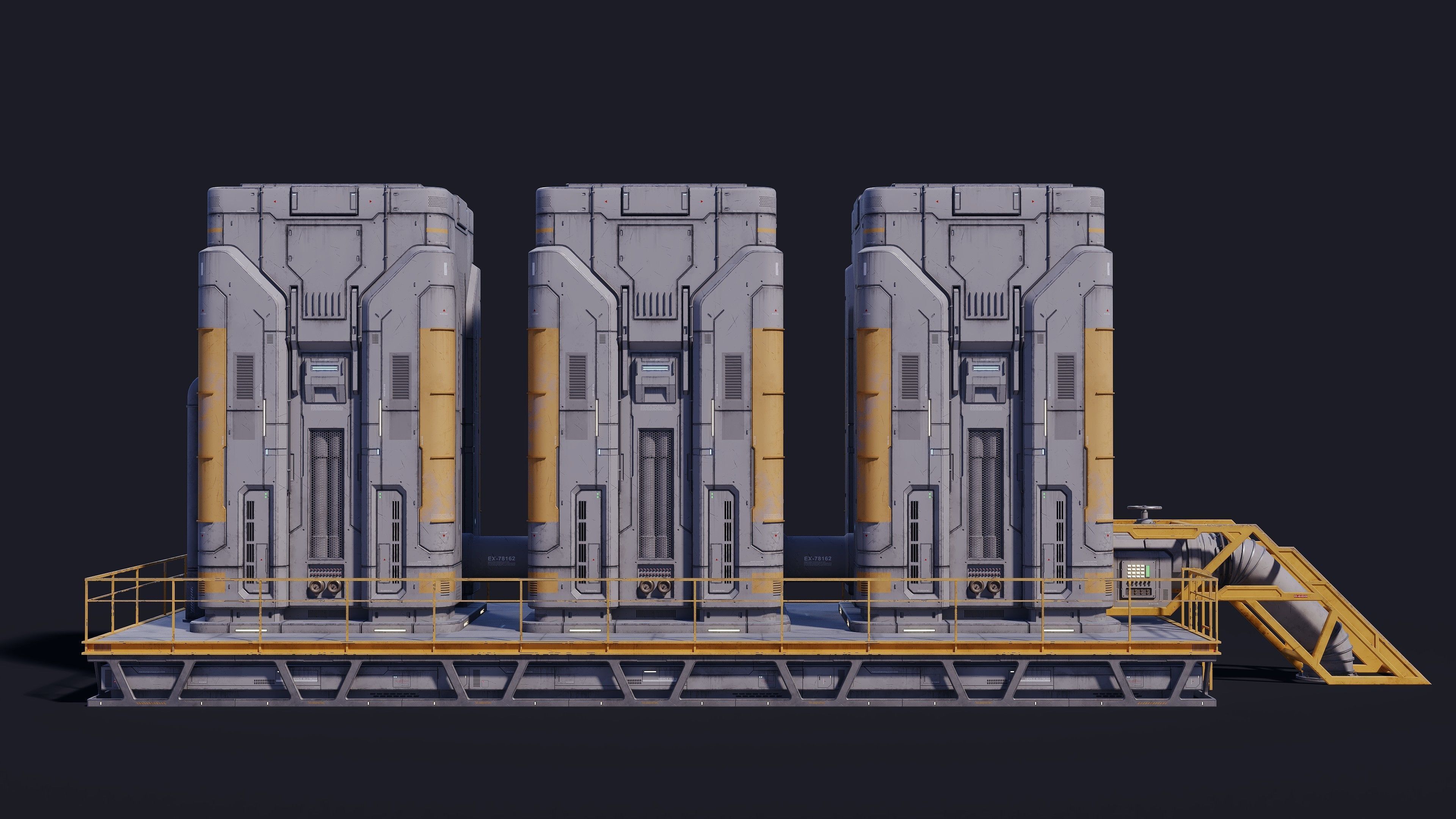 Sci-Fi Building 006 Industry-PBR Low-poly 3D model_8