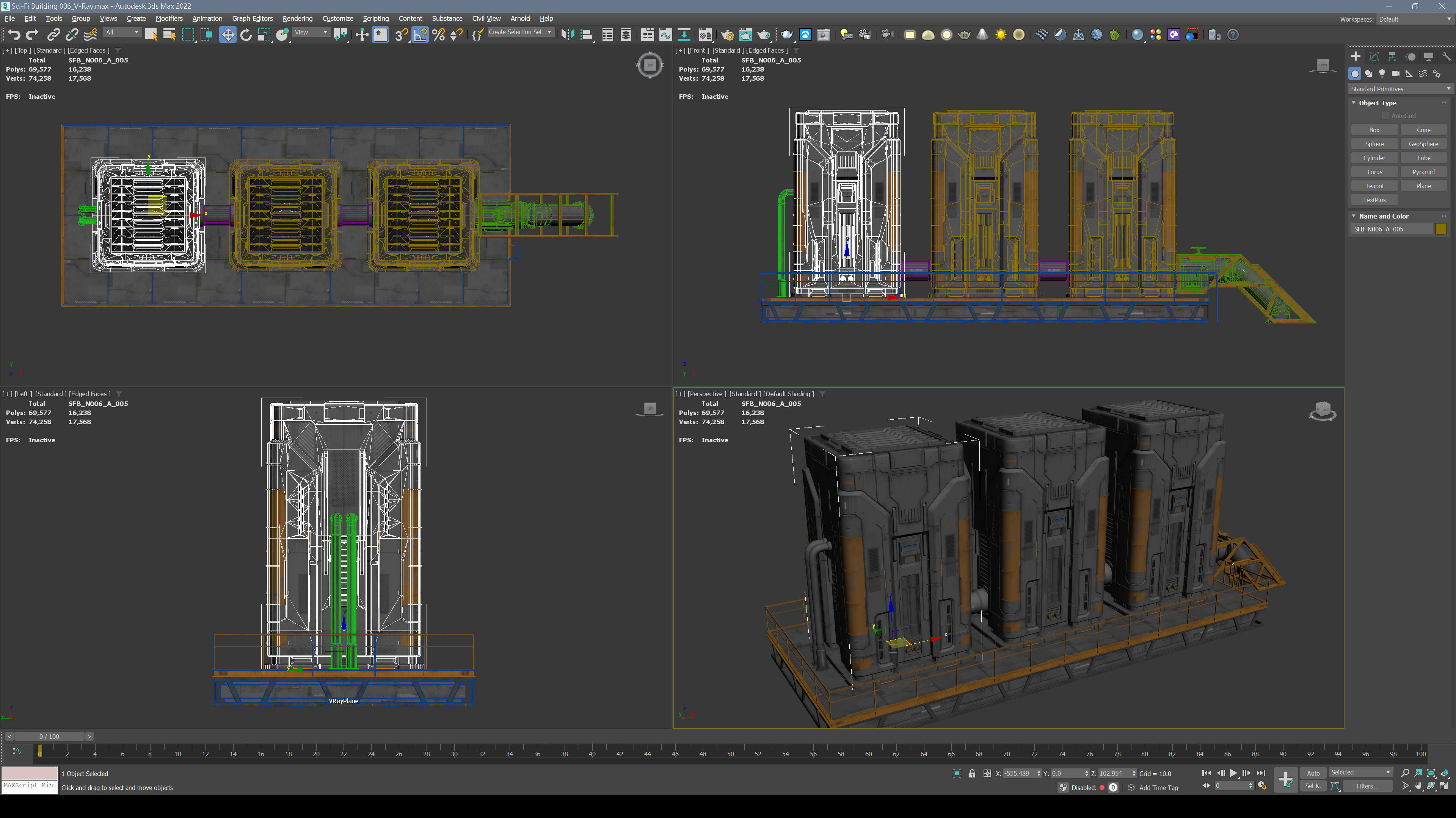 Sci-Fi Building 006 Industry-PBR Low-poly 3D model_3