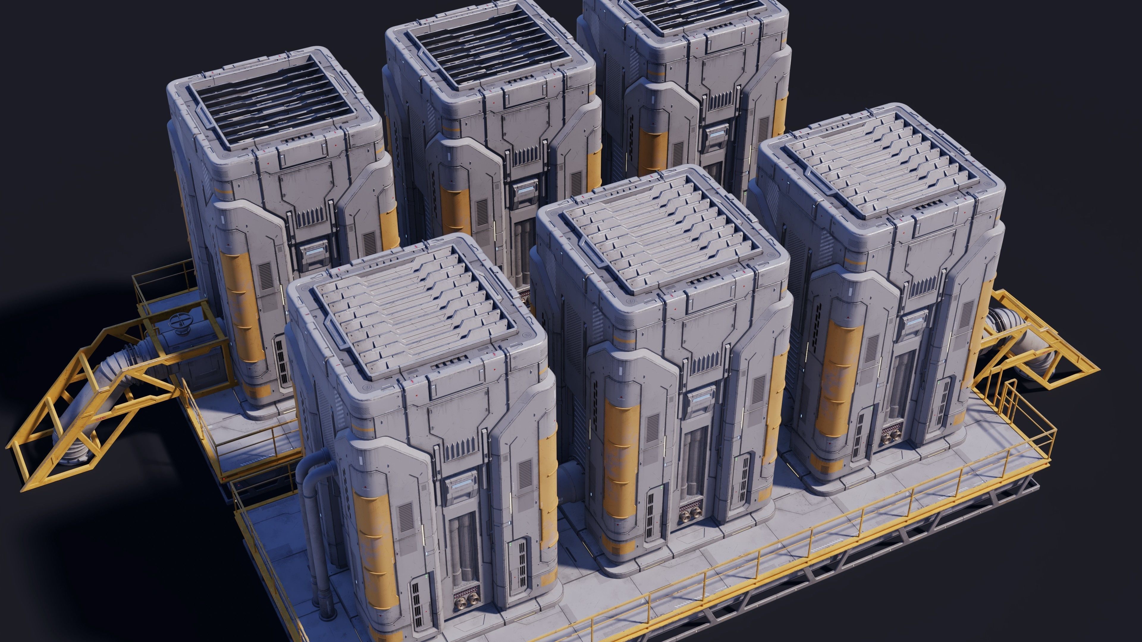 Sci-Fi Building 006 Industry-PBR Low-poly 3D model_16