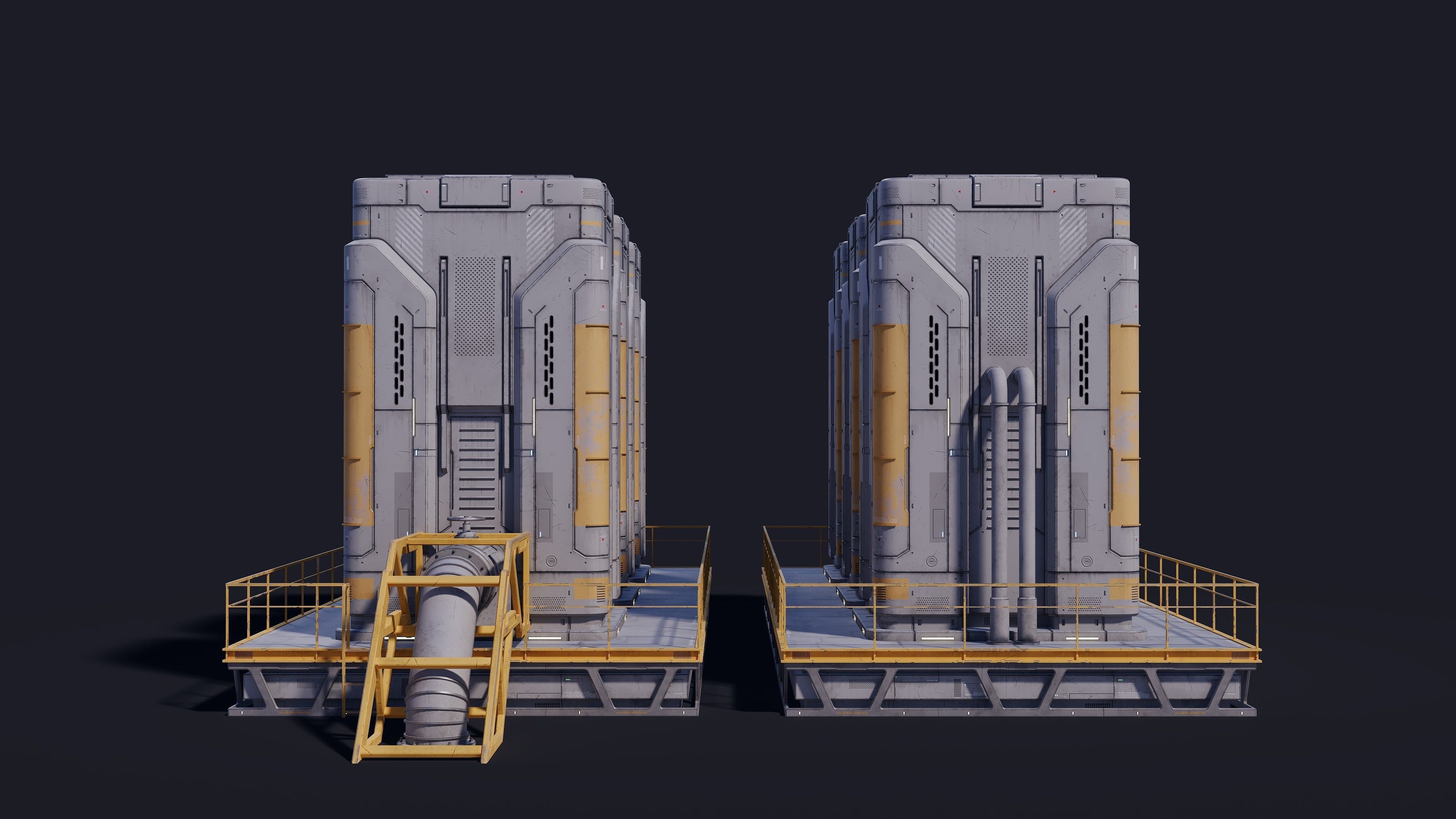 Sci-Fi Building 006 Industry-PBR Low-poly 3D model_14