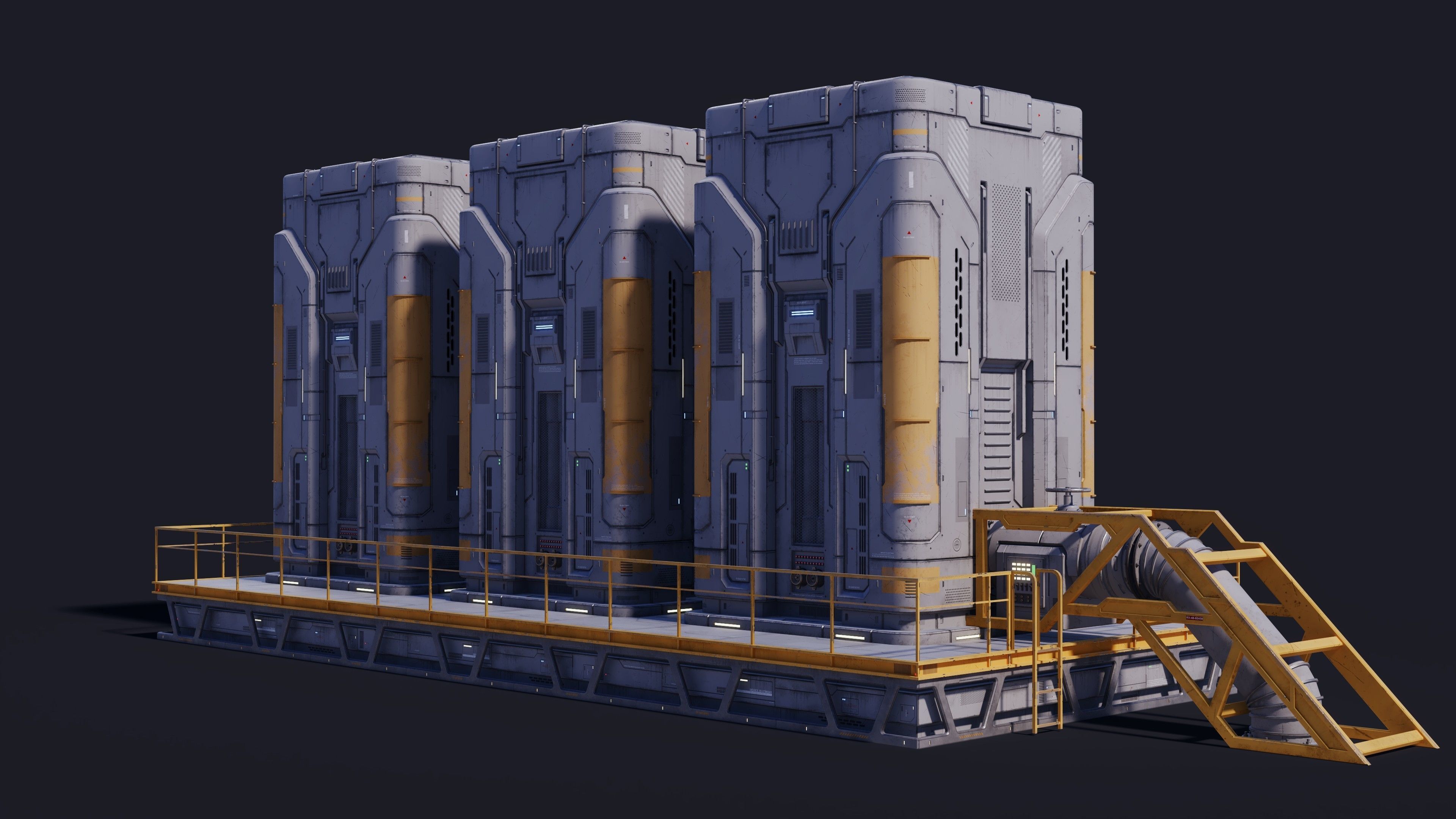 Sci-Fi Building 006 Industry-PBR Low-poly 3D model_10