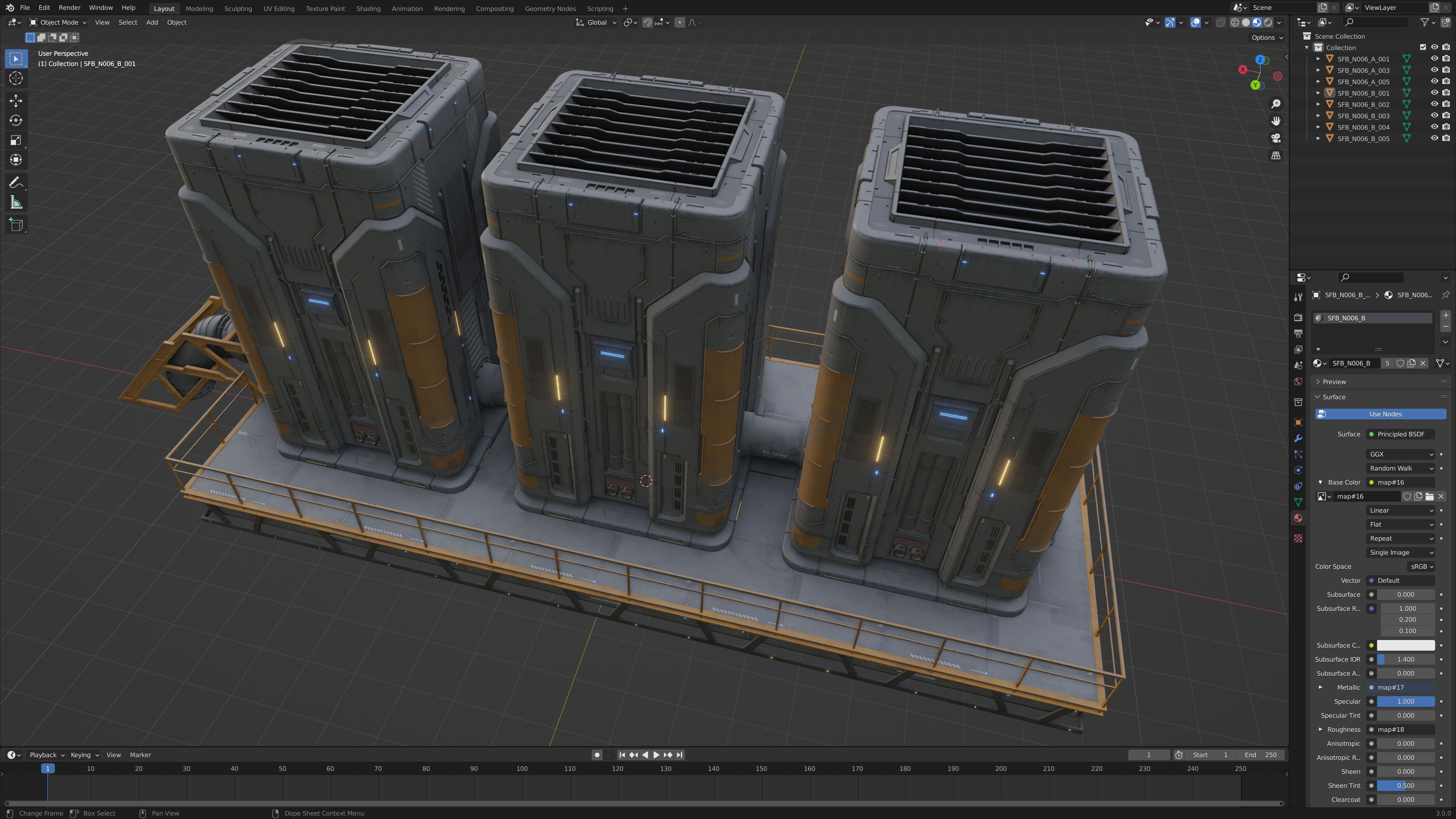 Sci-Fi Building 006 Industry-PBR Low-poly 3D model_6