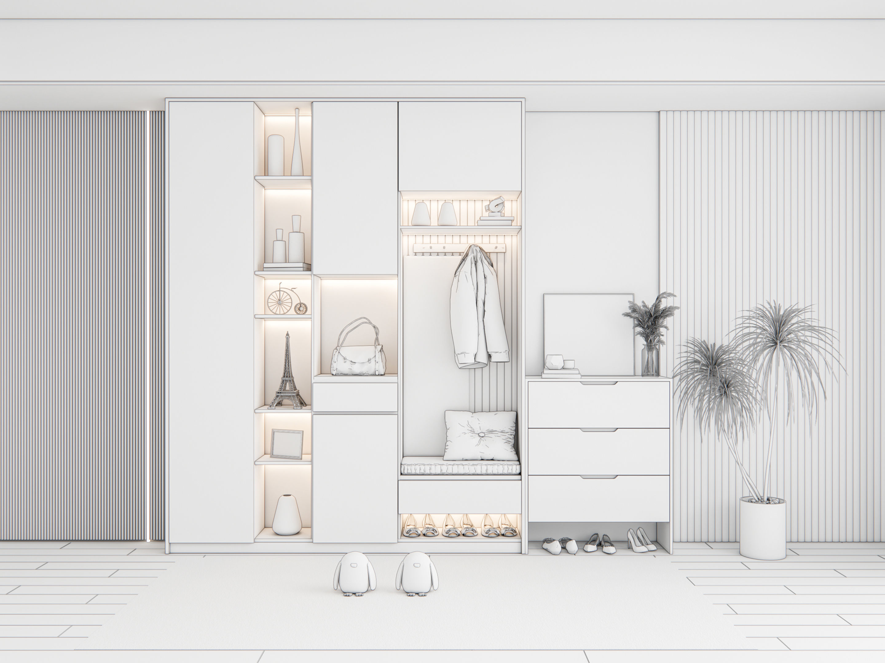 Entryway hallway entrance hall corridor furniture 16 3D model_18