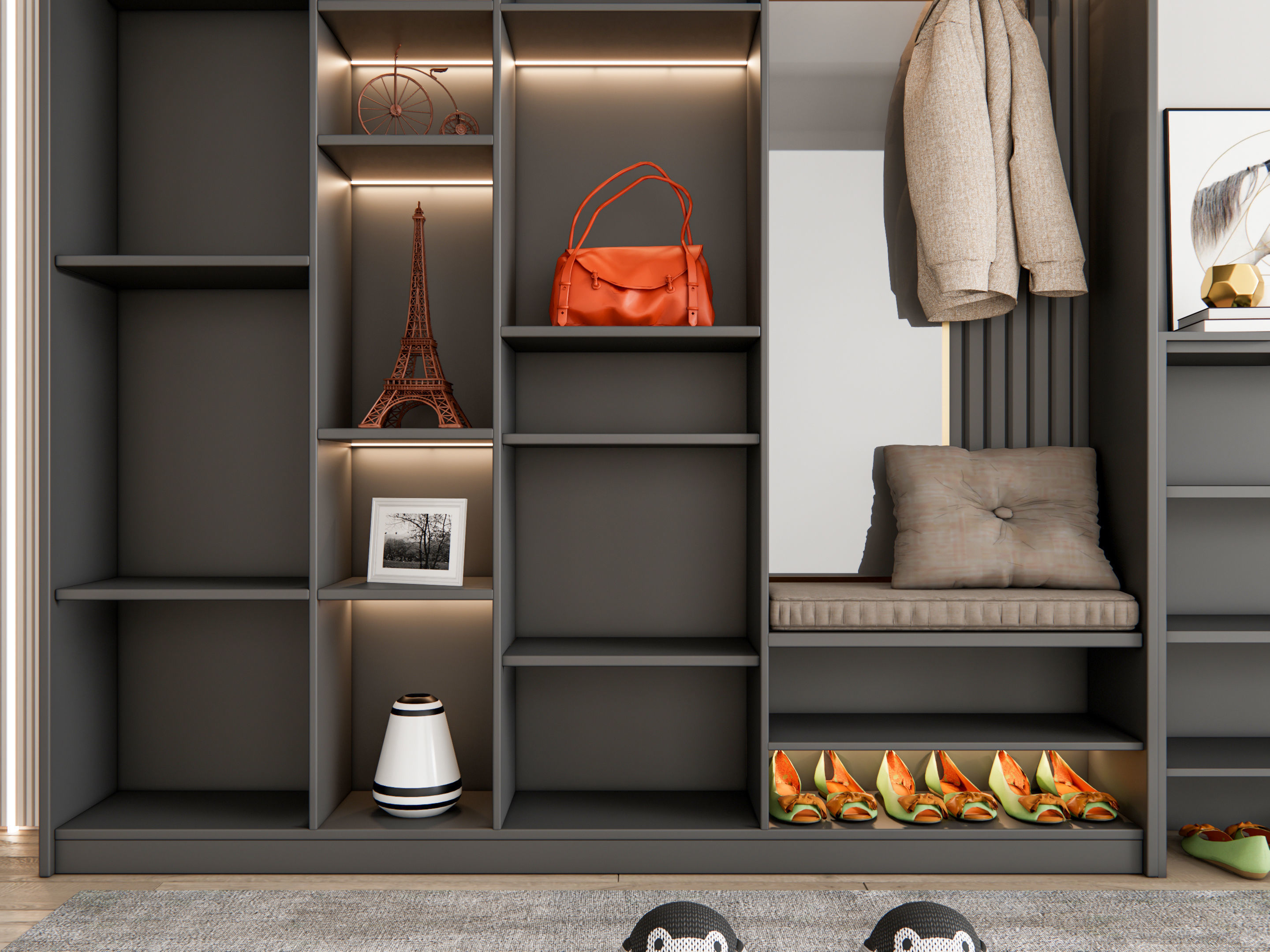 Entryway hallway entrance hall corridor furniture 16 3D model_13