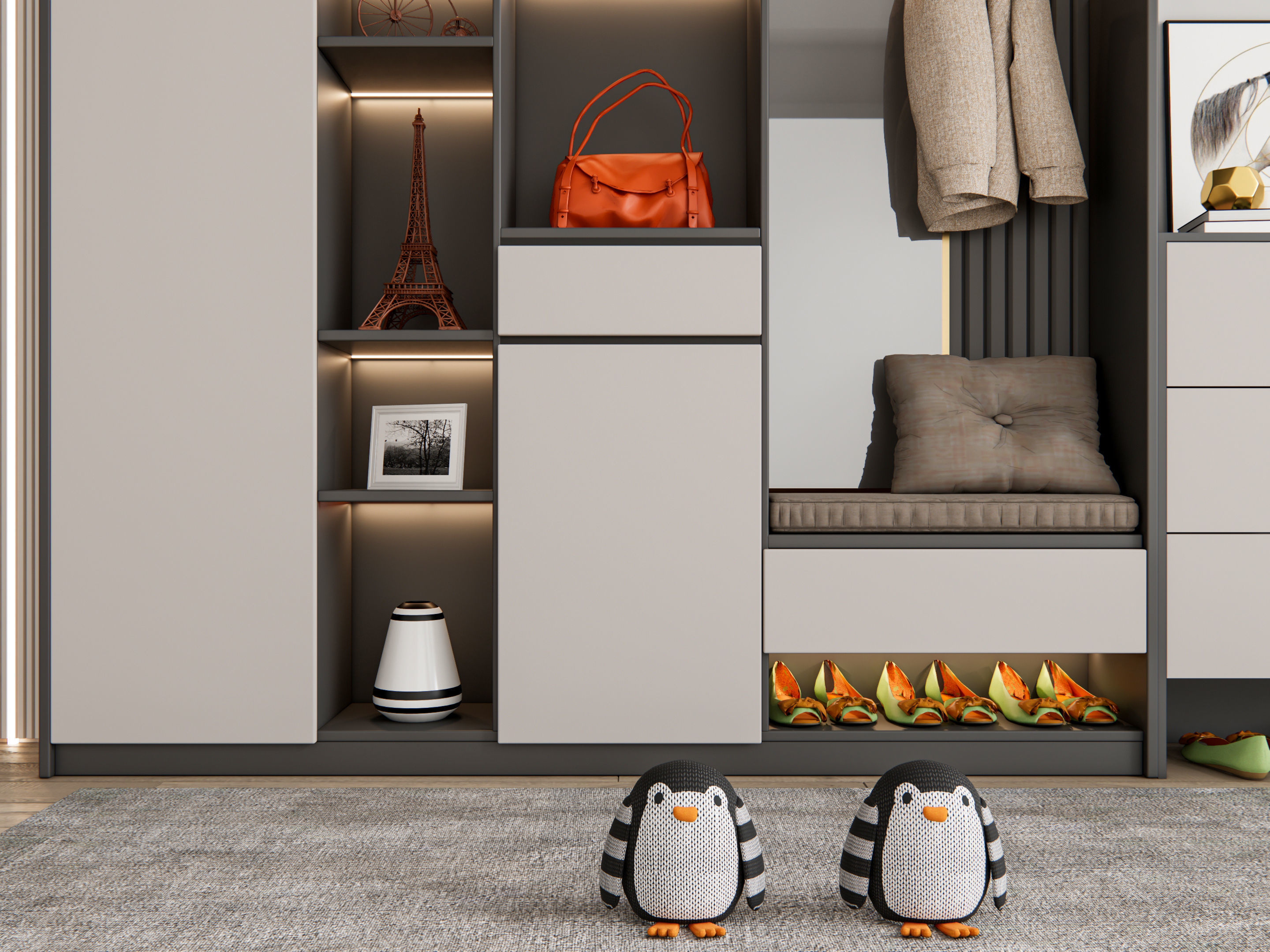 Entryway hallway entrance hall corridor furniture 16 3D model_7