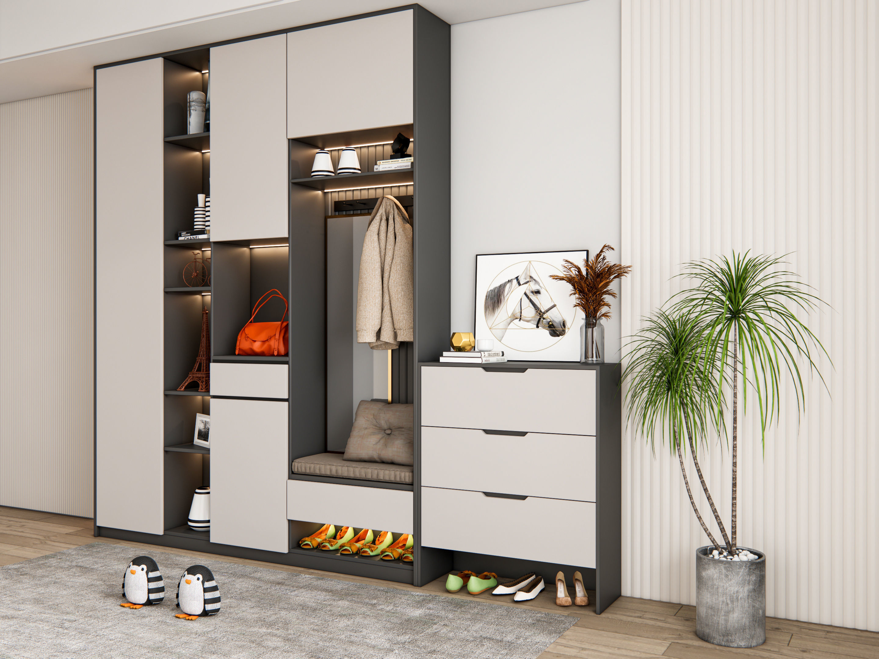 Entryway hallway entrance hall corridor furniture 16 3D model_19