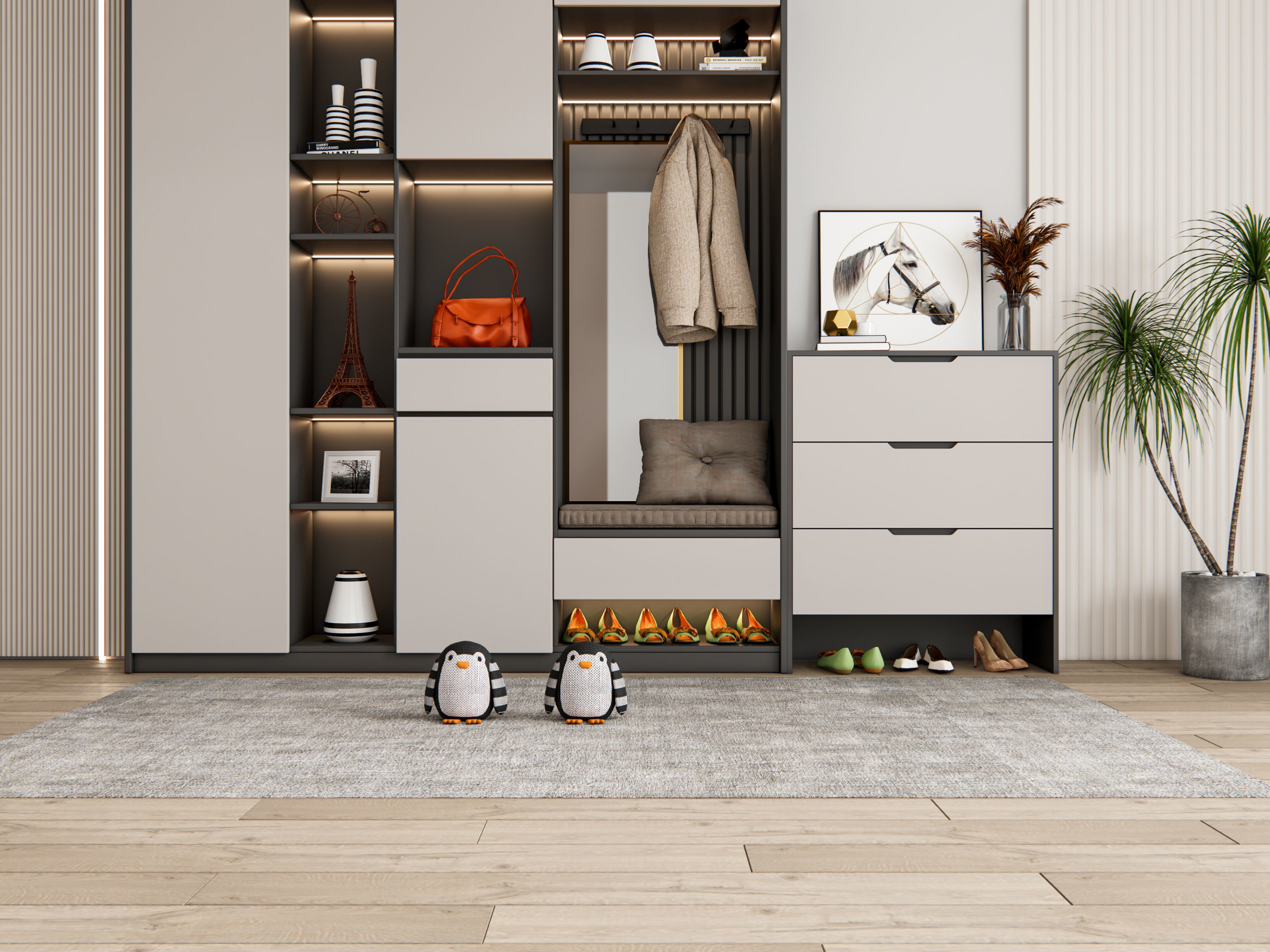 Entryway hallway entrance hall corridor furniture 16 3D model_12