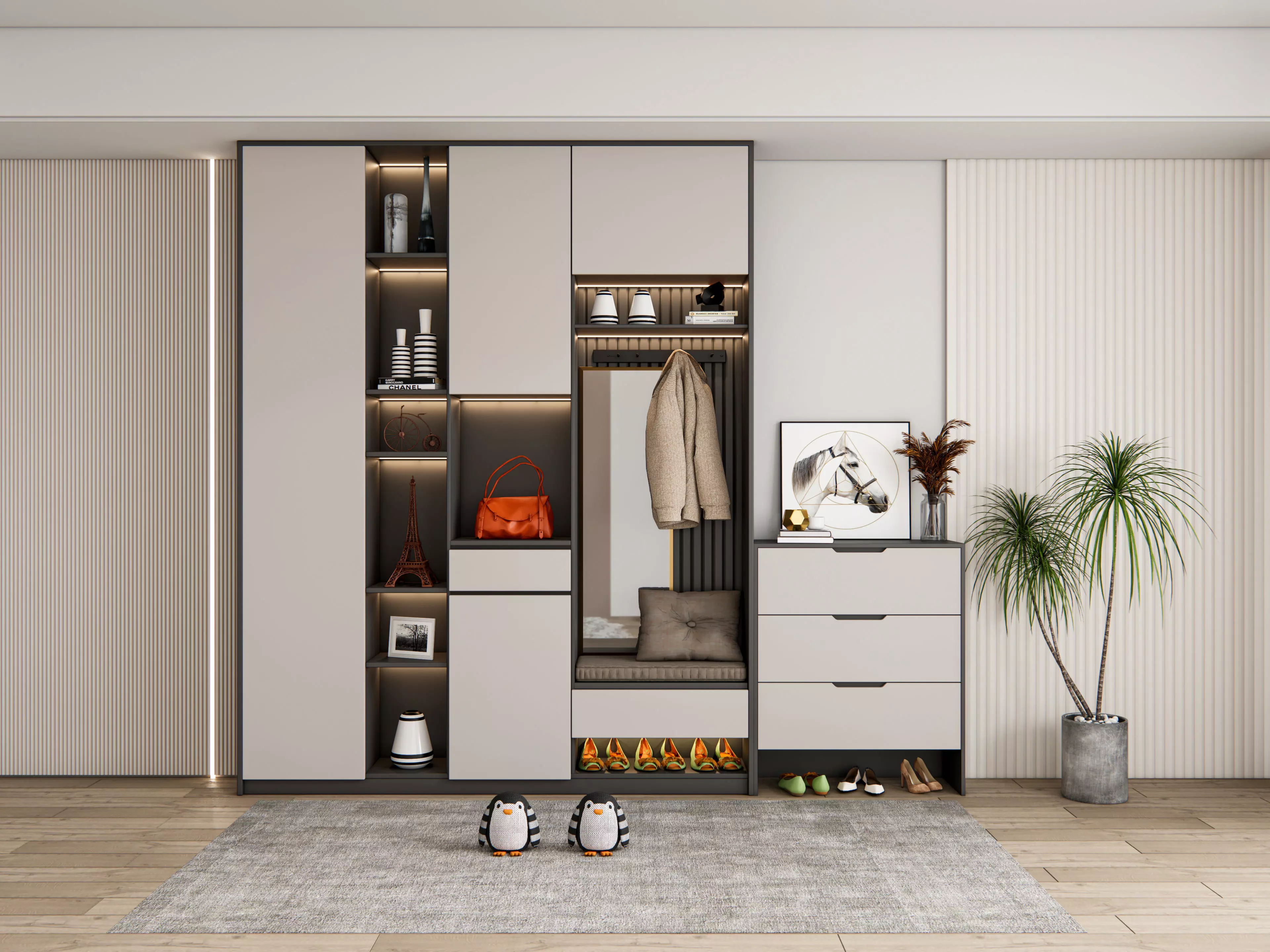 Entryway hallway entrance hall corridor furniture 16 3D model_0