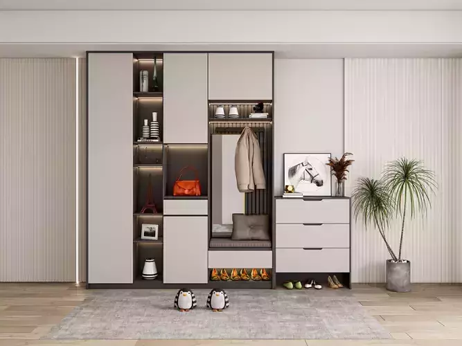 Entryway hallway entrance hall corridor furniture 16 3D model