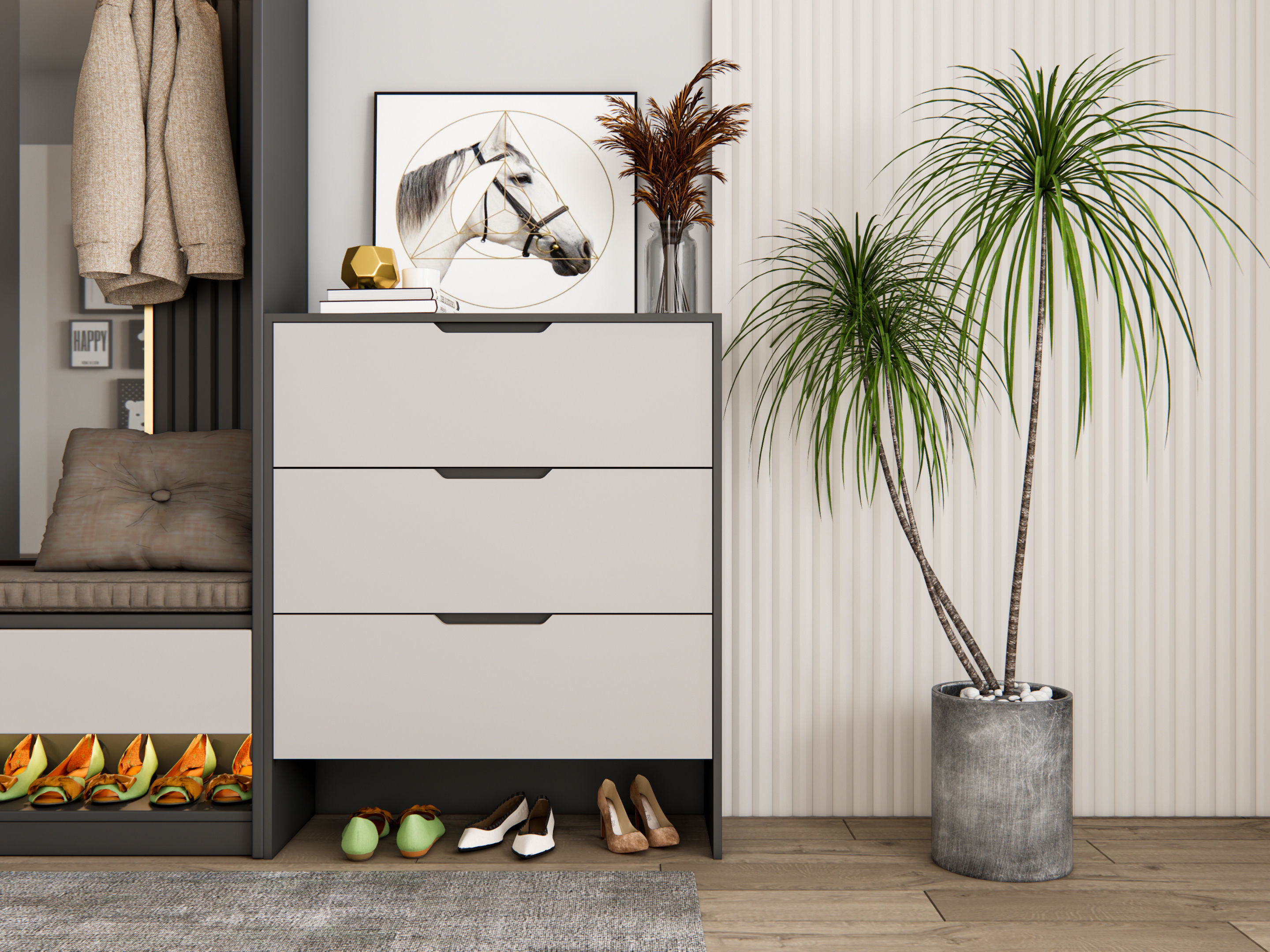 Entryway hallway entrance hall corridor furniture 16 3D model_10