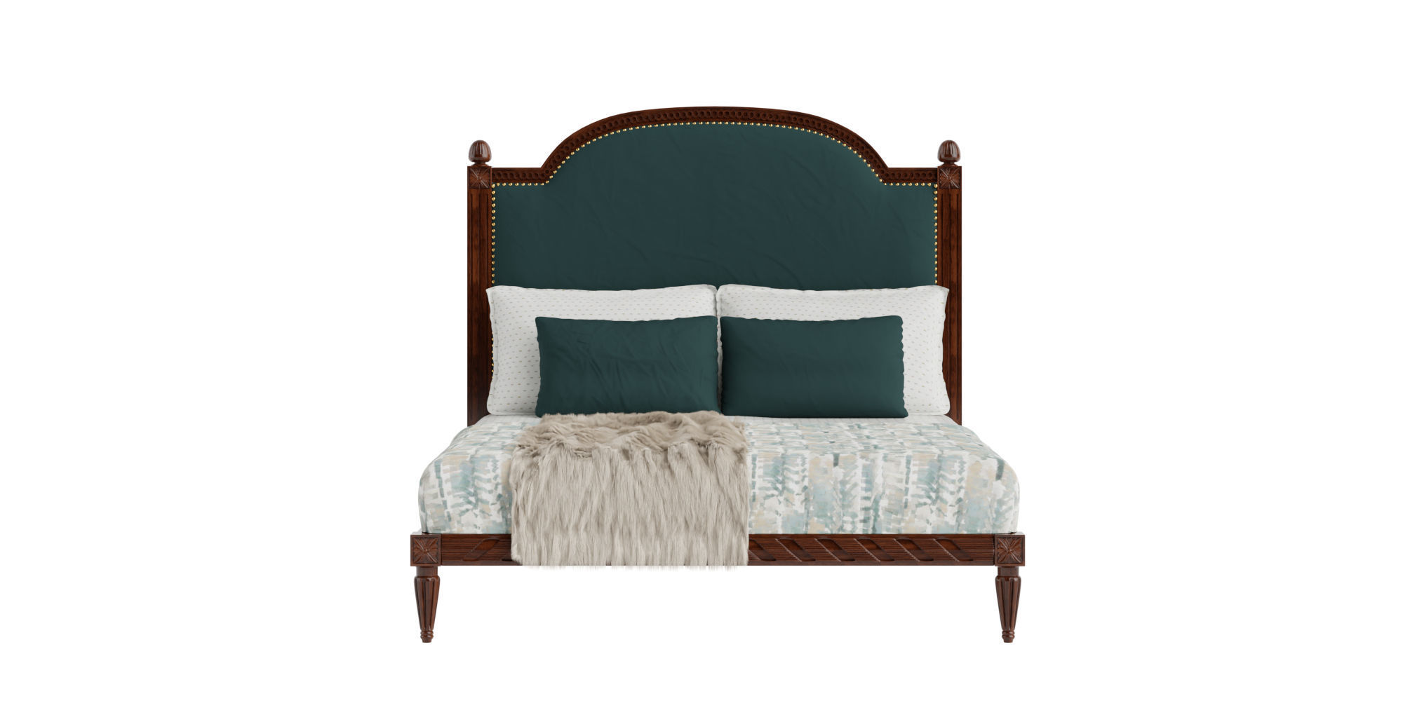 Alyson Wooden Bed 3D model_1