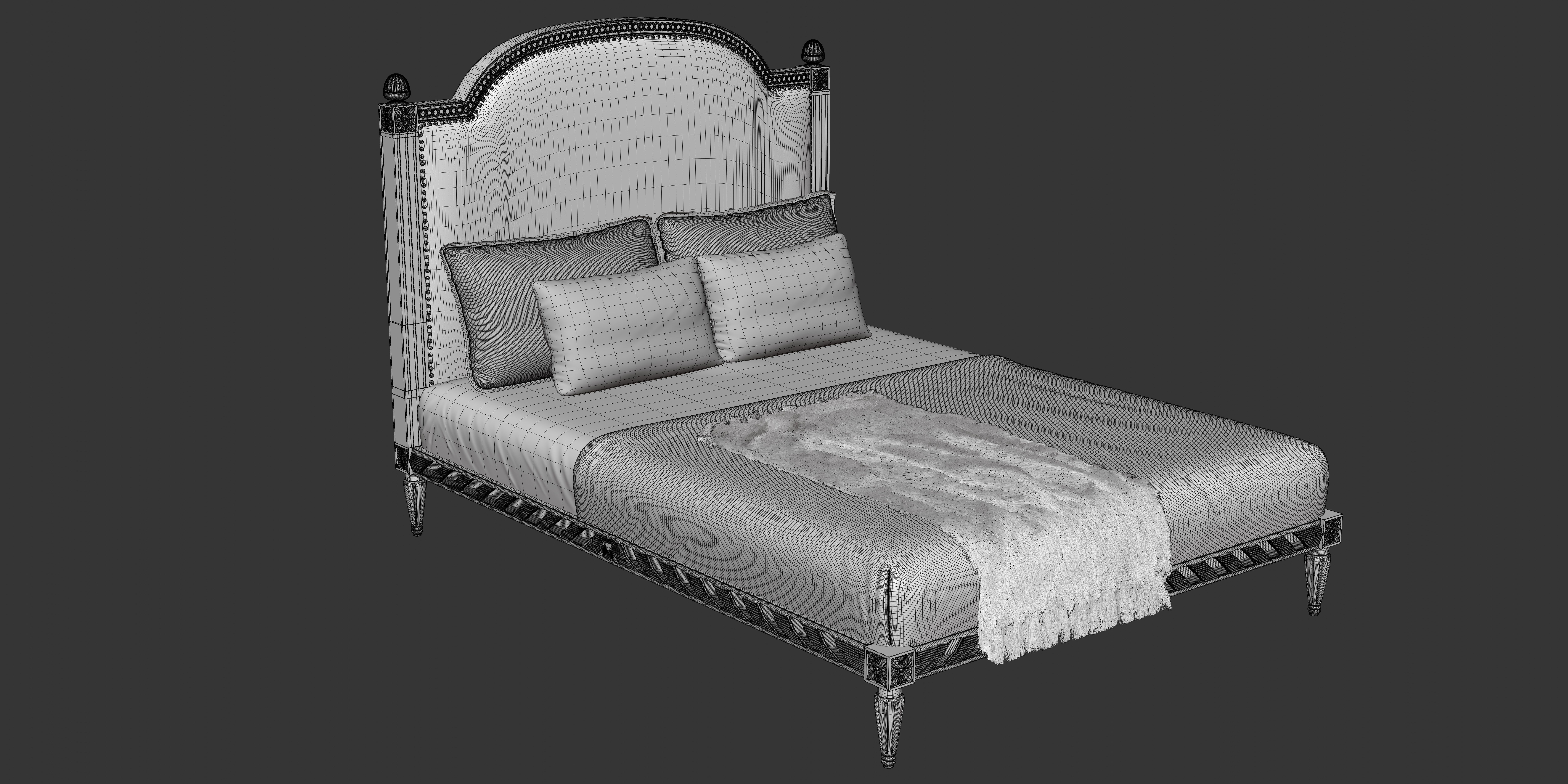 Alyson Wooden Bed 3D model_6
