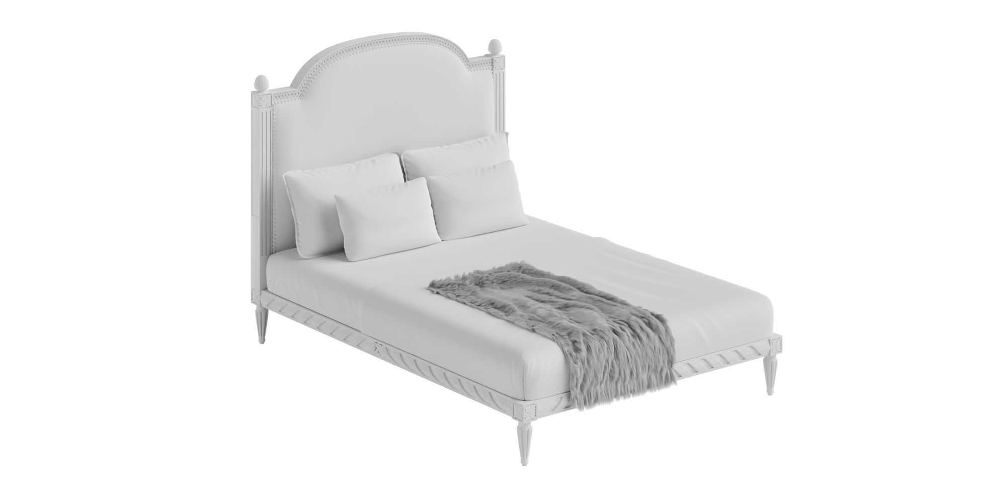 Alyson Wooden Bed 3D model_4