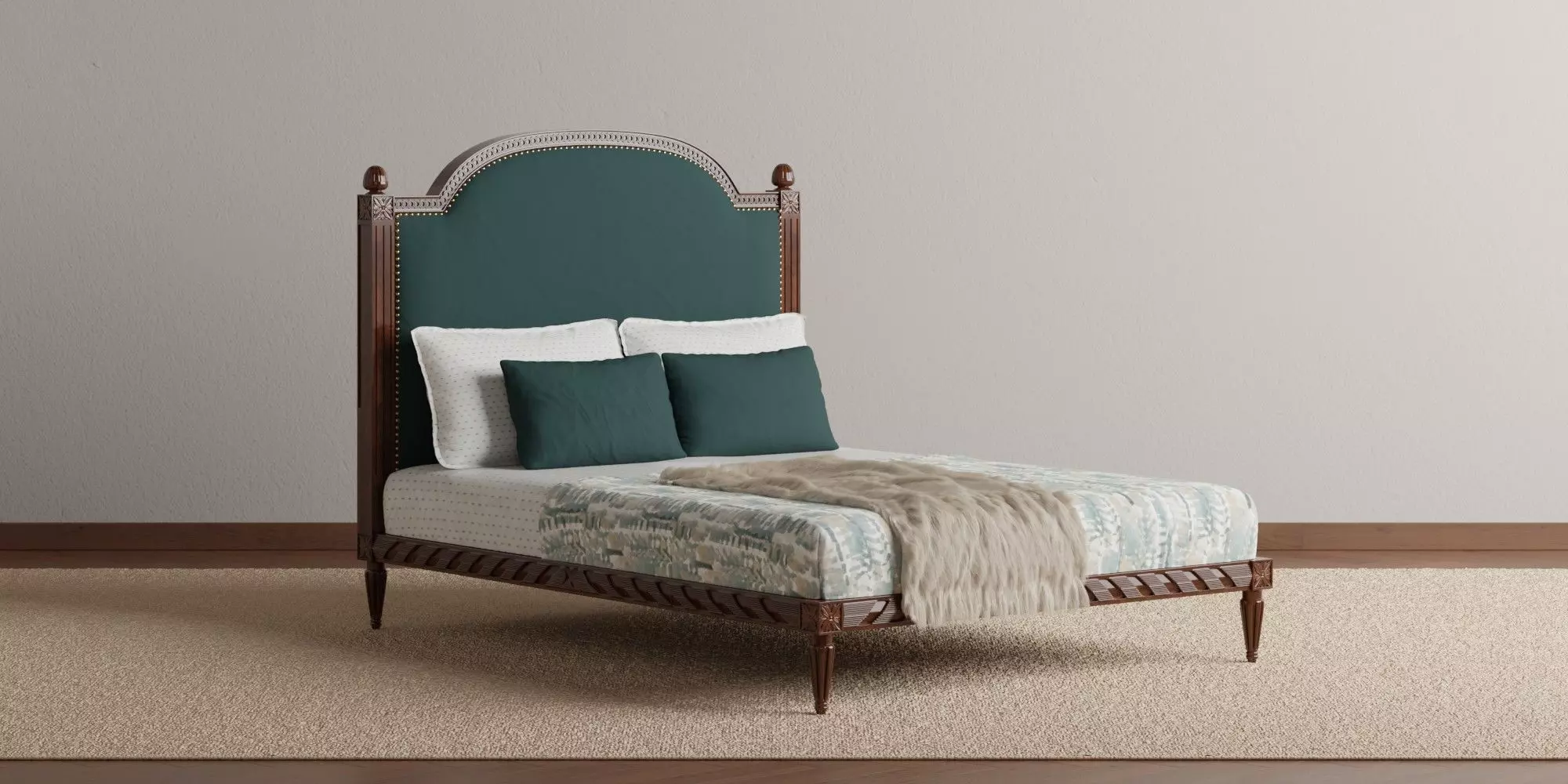 Alyson Wooden Bed 3D model_0