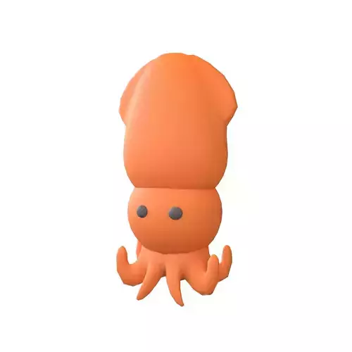 Cartoon Squid Character V2 001