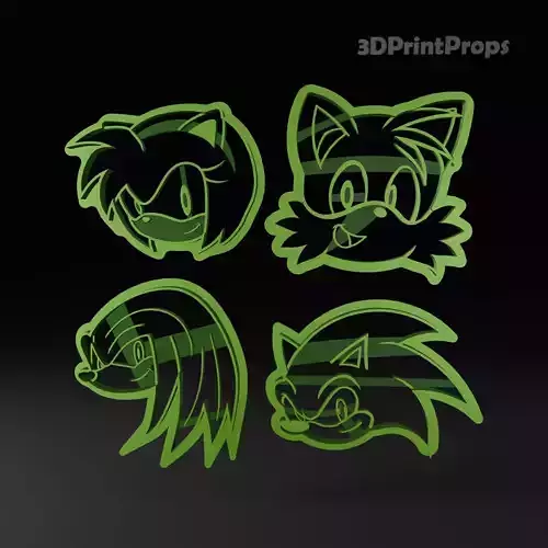 Sonic Cookie Cutter set 3D print model