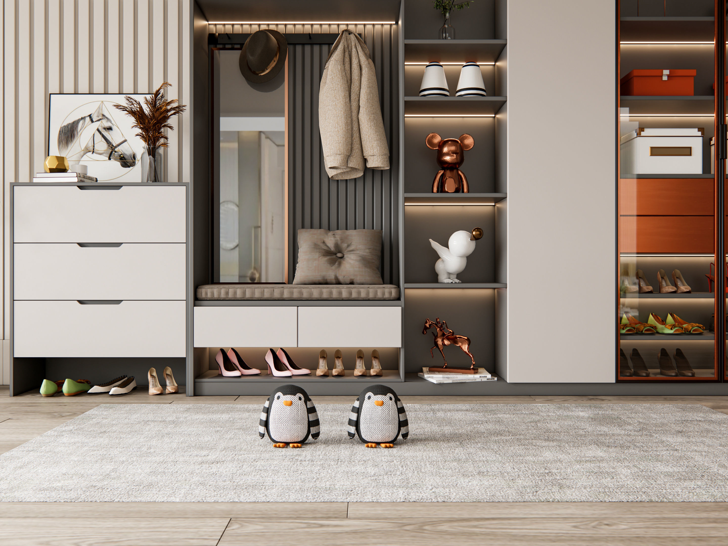 Entryway hallway entrance hall corridor furniture 17 3D model_15