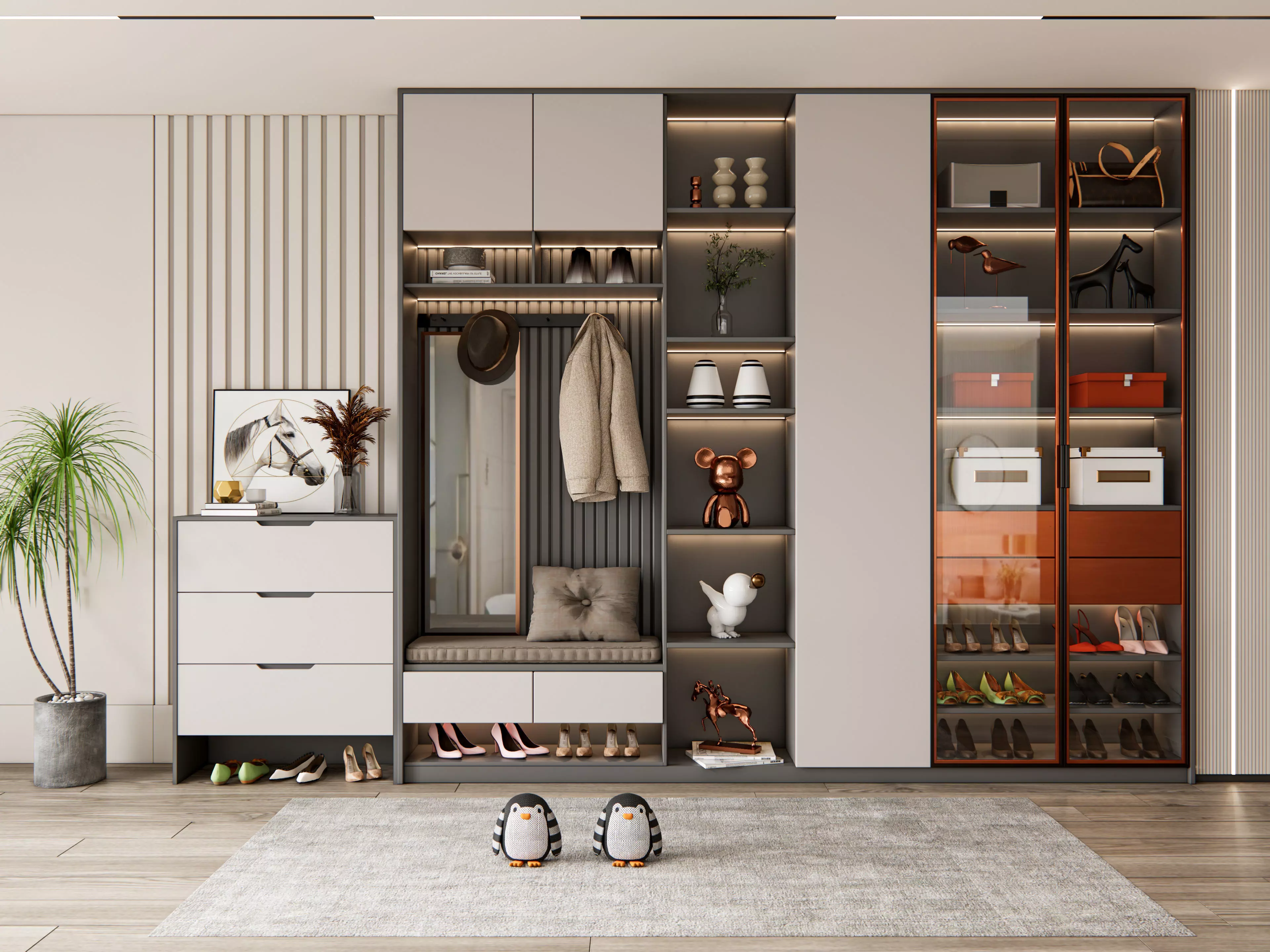 Entryway hallway entrance hall corridor furniture 17 3D model_0