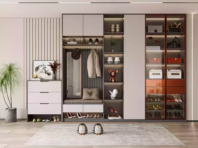 Entryway hallway entrance hall corridor furniture 17 3D model