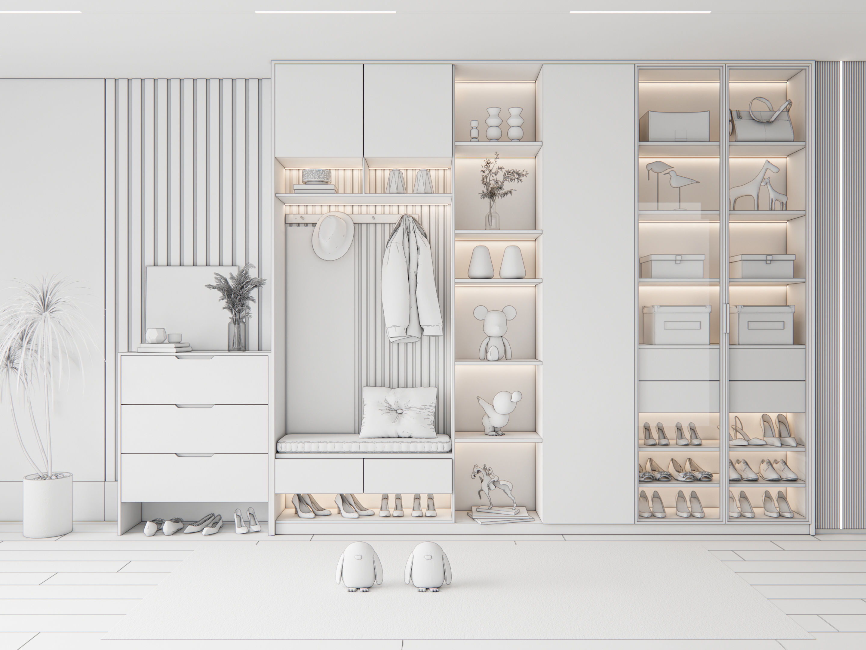 Entryway hallway entrance hall corridor furniture 17 3D model_19