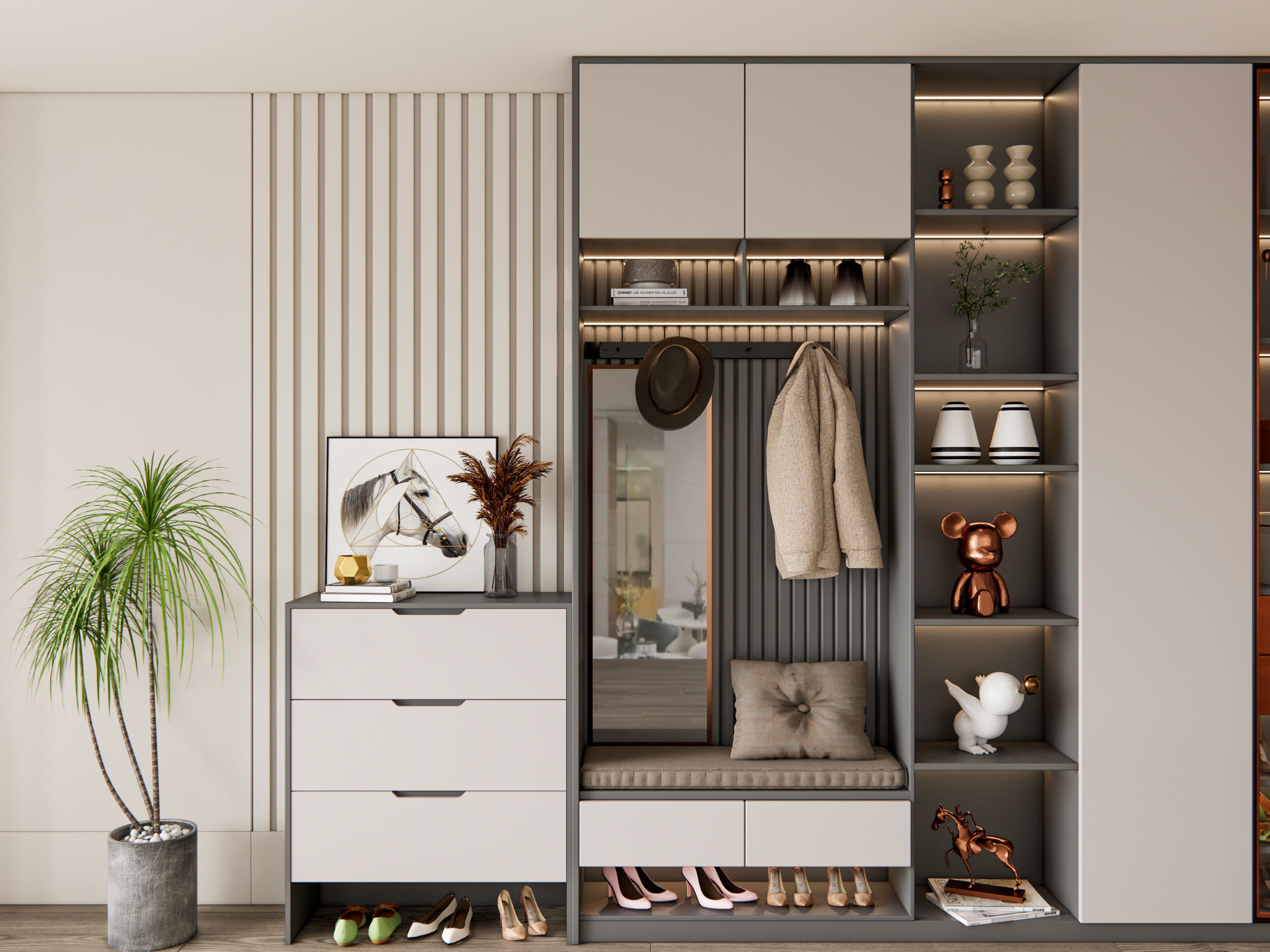 Entryway hallway entrance hall corridor furniture 17 3D model_11