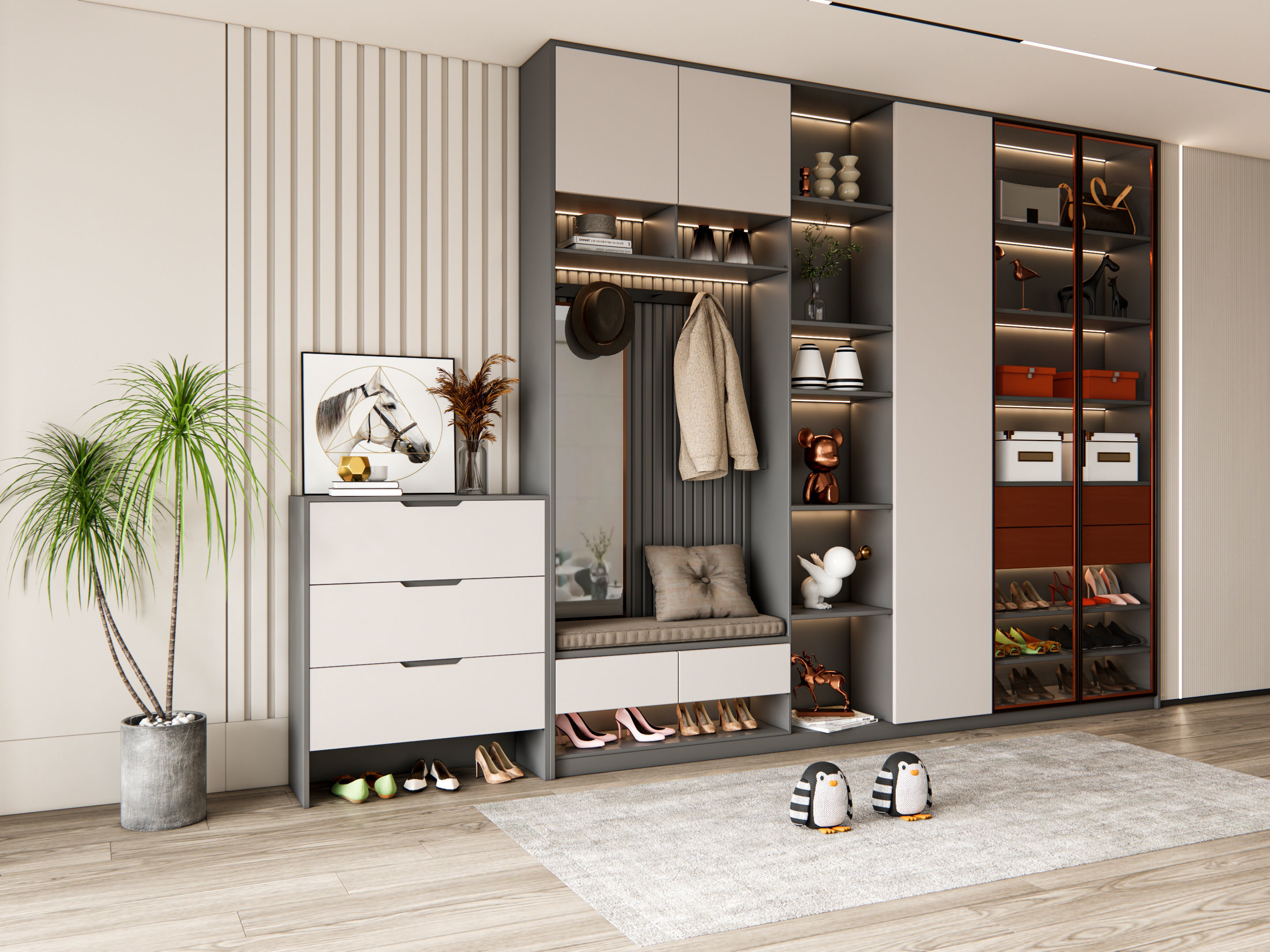 Entryway hallway entrance hall corridor furniture 17 3D model_14