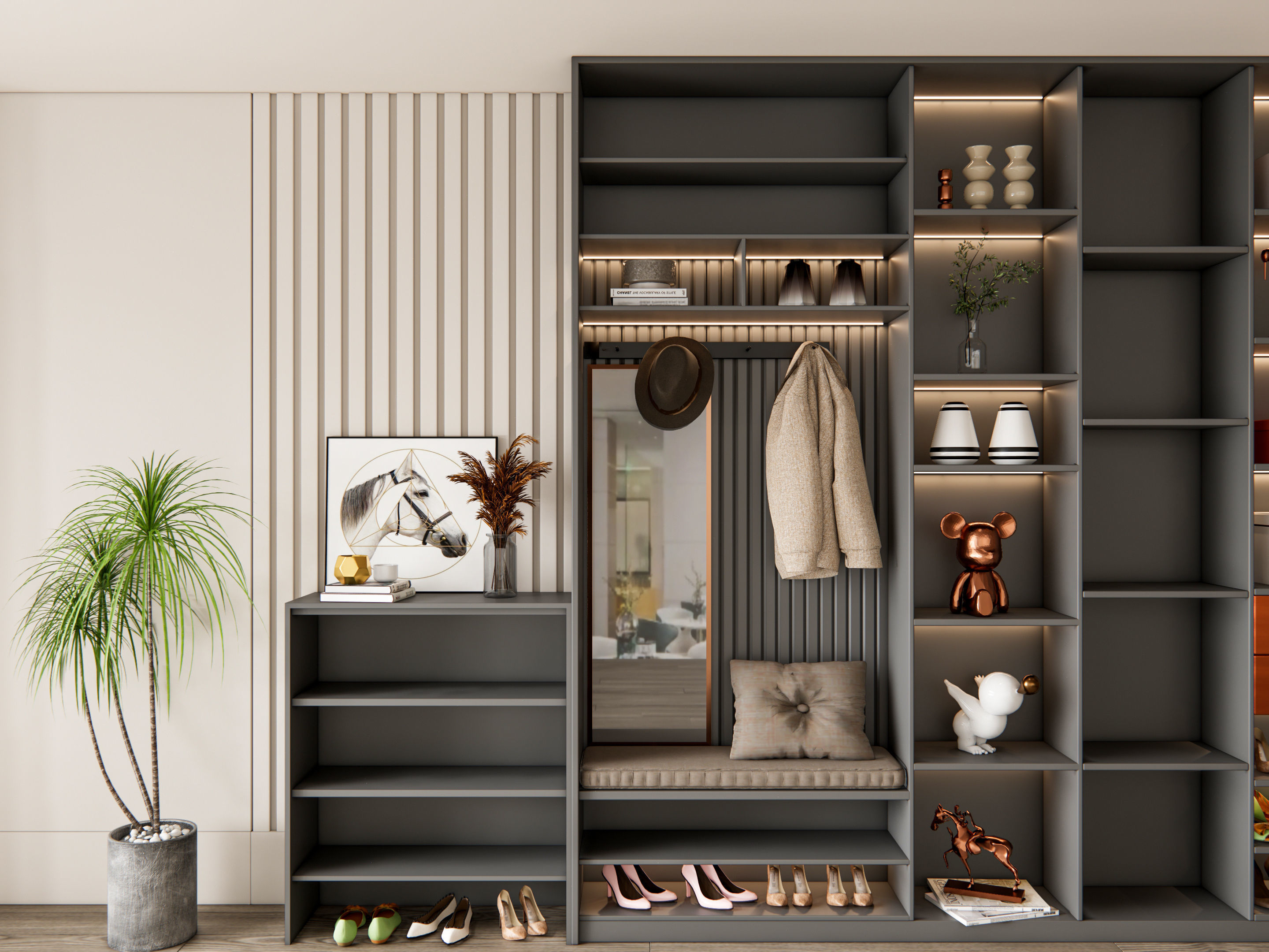 Entryway hallway entrance hall corridor furniture 17 3D model_1