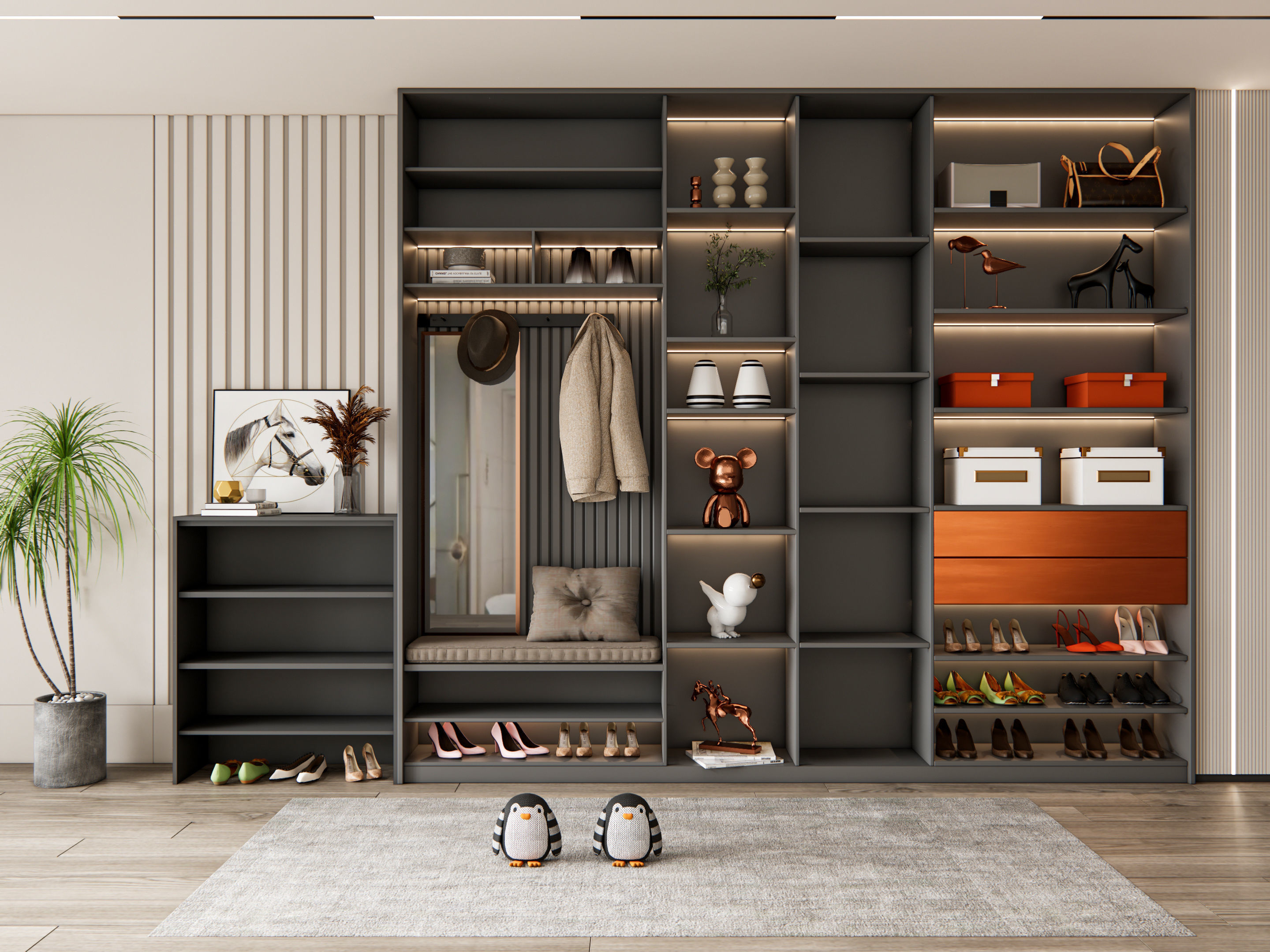 Entryway hallway entrance hall corridor furniture 17 3D model_8