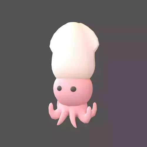 Cartoon Squid Character V2 002