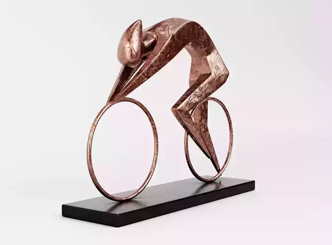 Stylized Cyclist Trophy Sculpture