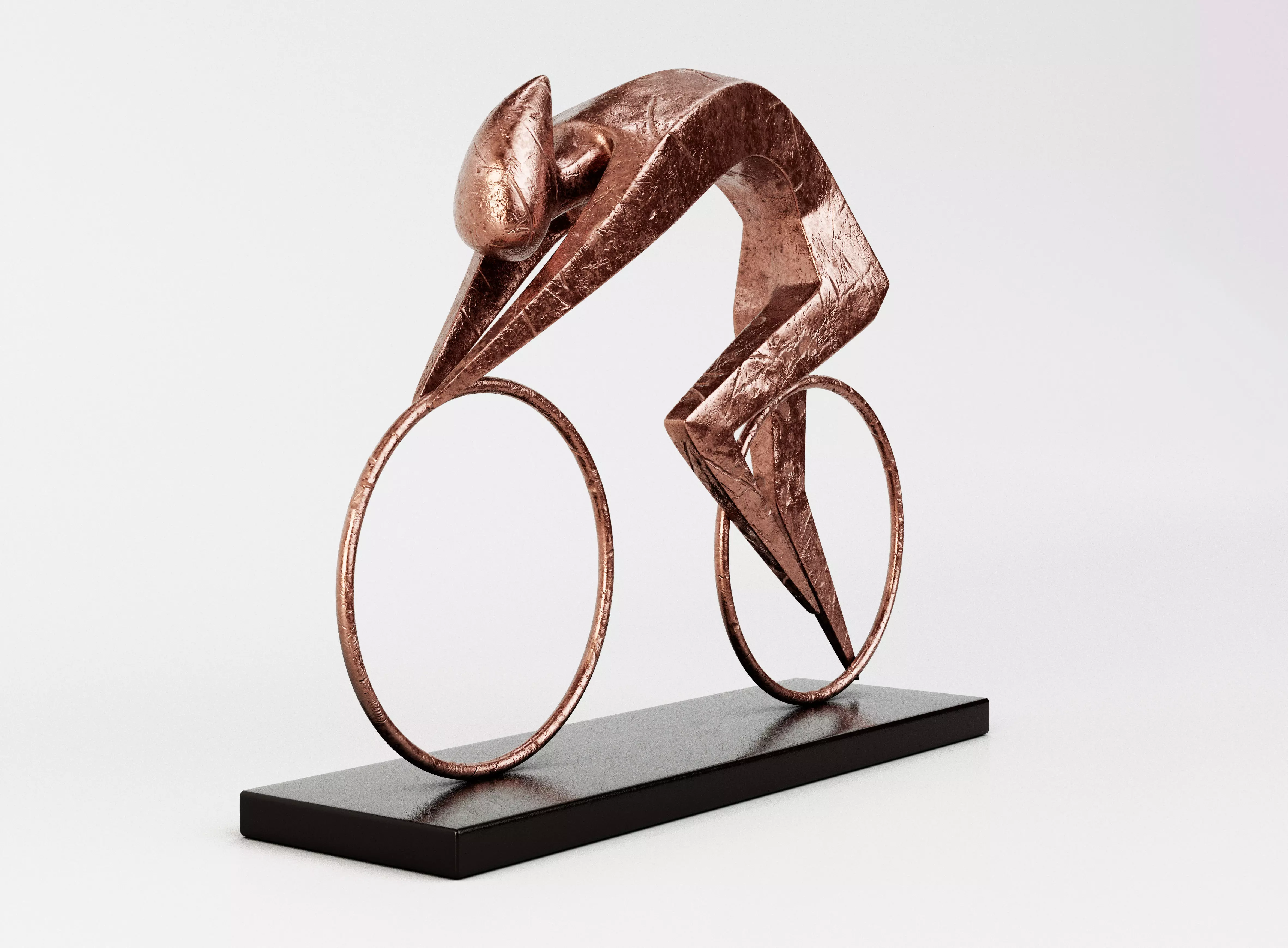 Stylized Cyclist Trophy Sculpture 3D model_0