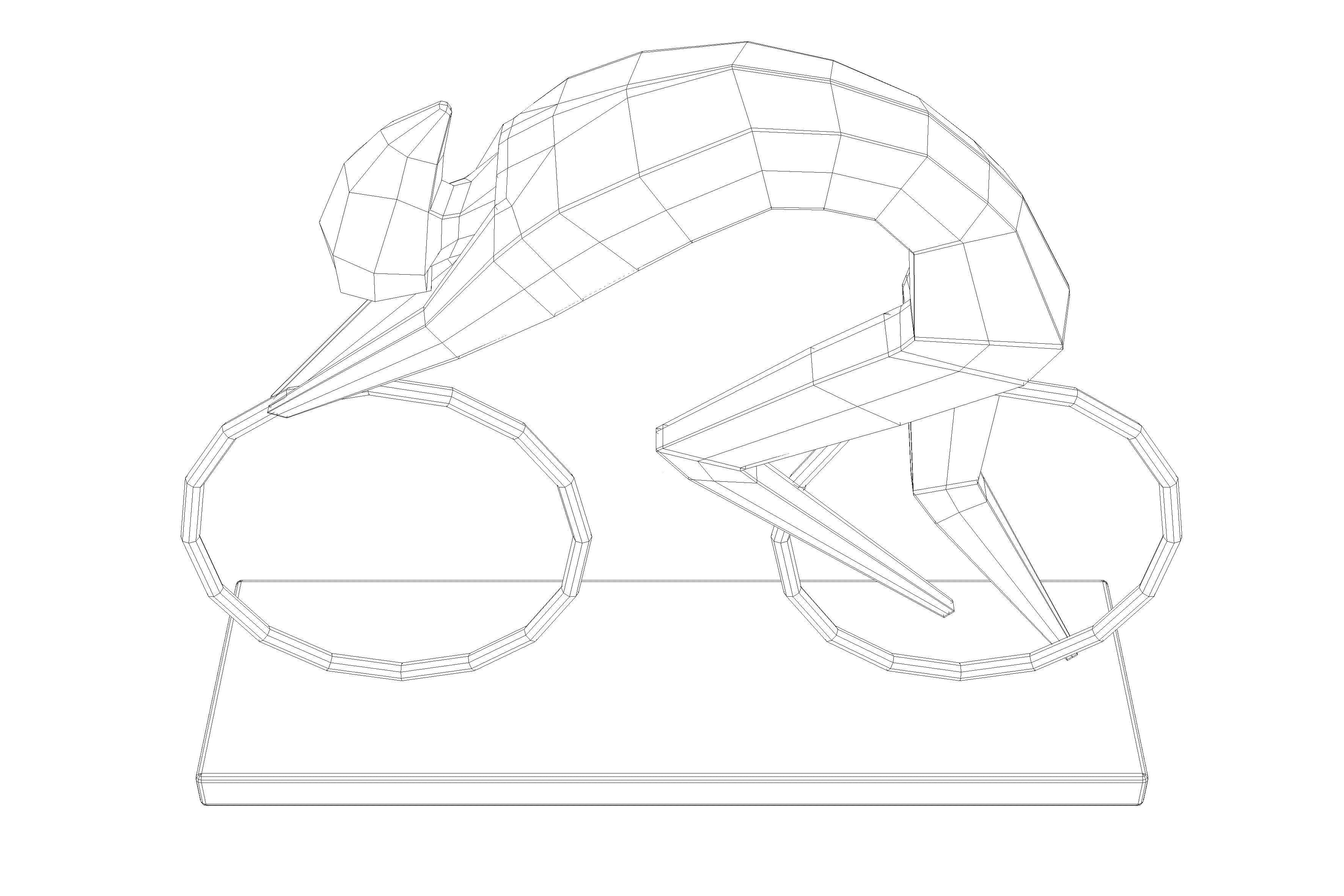 Stylized Cyclist Trophy Sculpture 3D model_12
