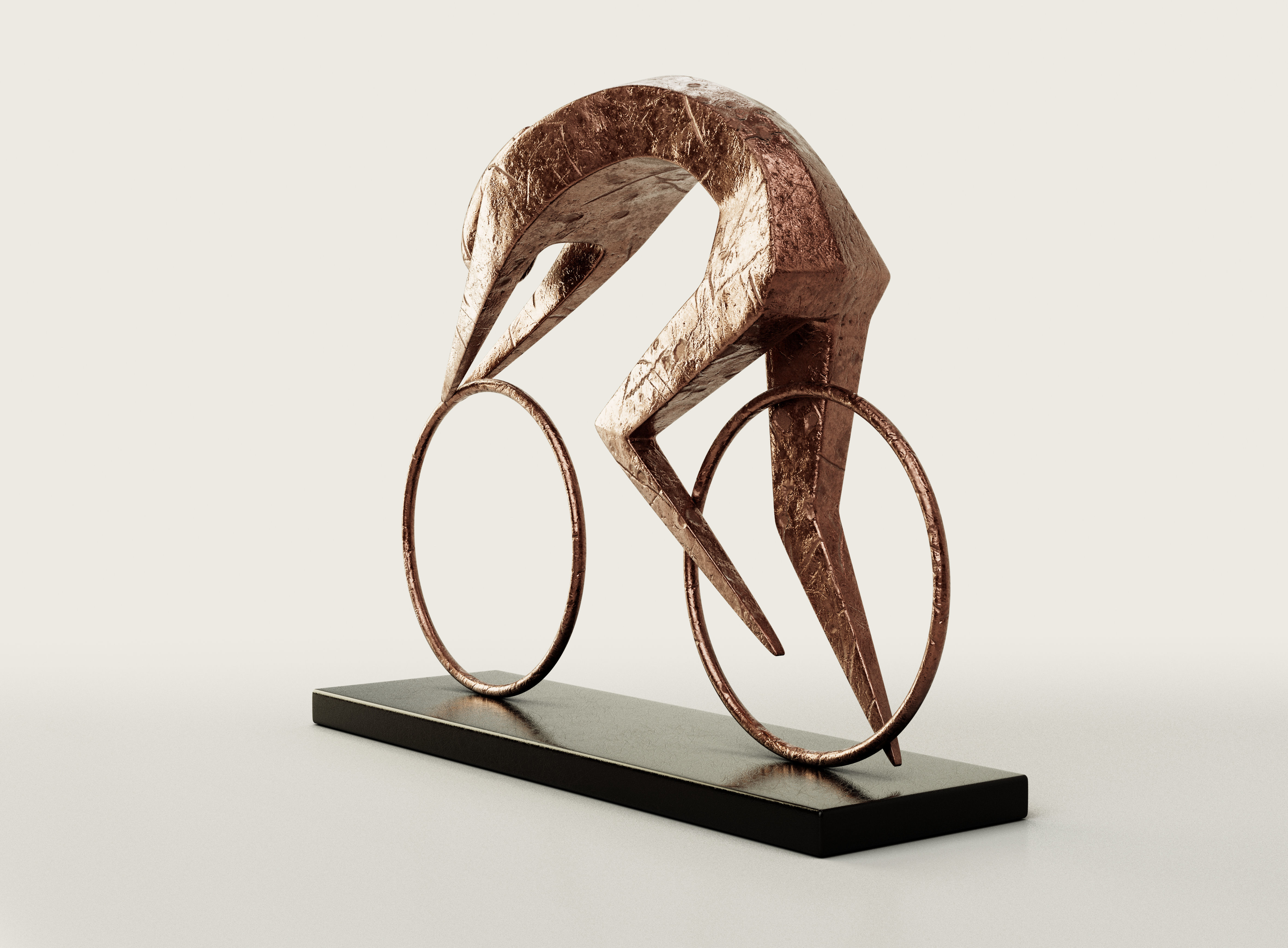 Stylized Cyclist Trophy Sculpture 3D model_6