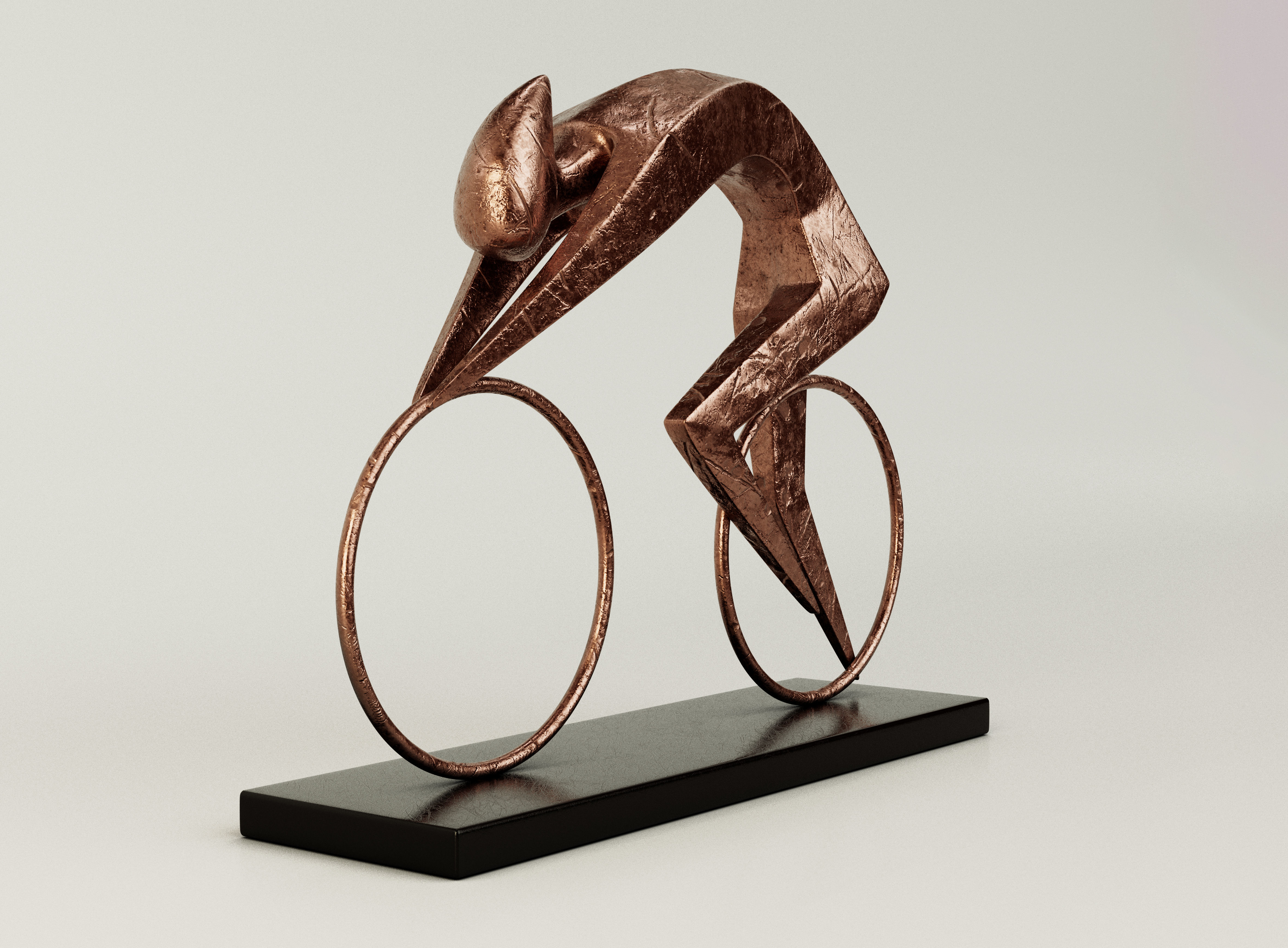 Stylized Cyclist Trophy Sculpture 3D model_1