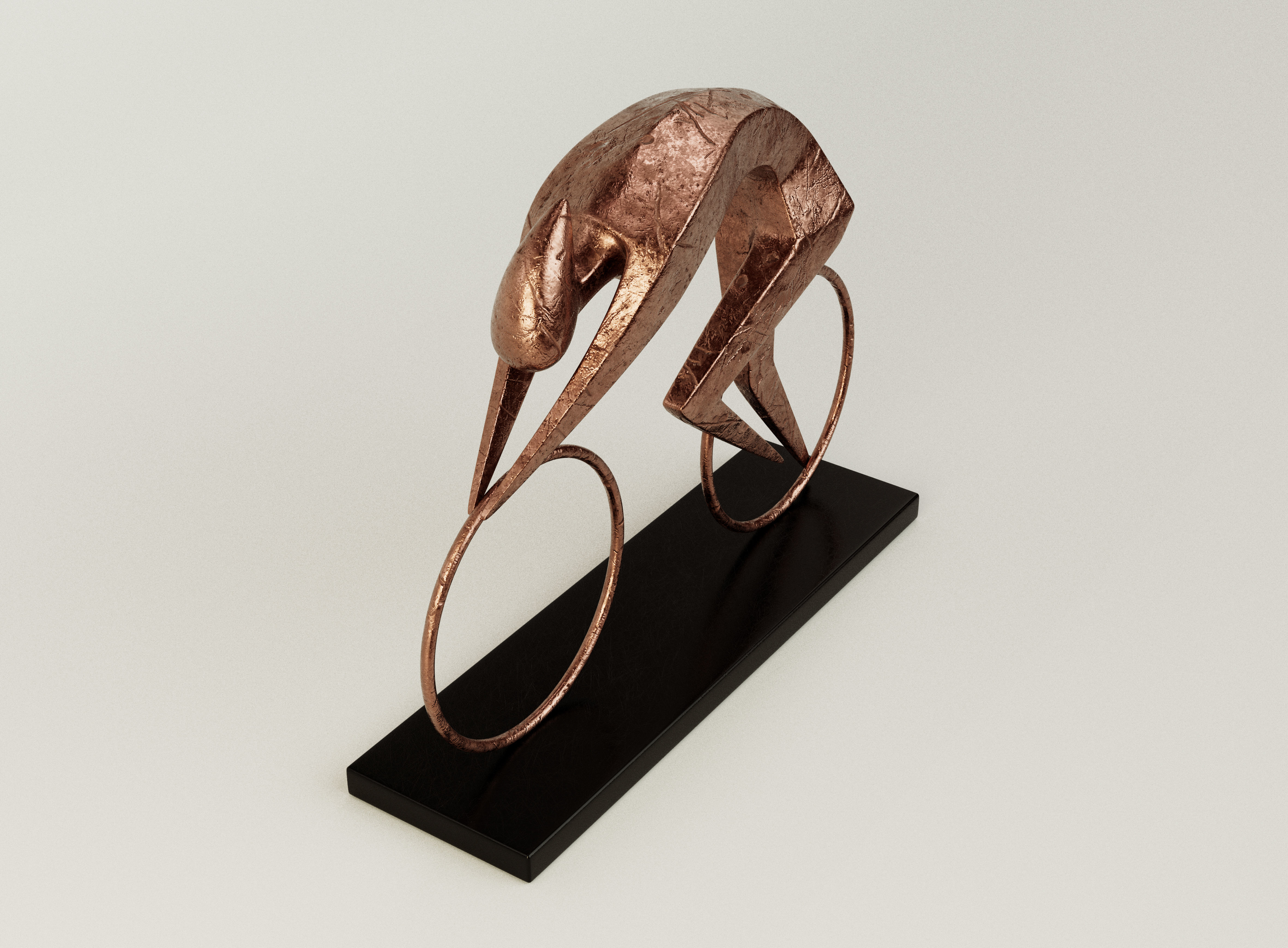 Stylized Cyclist Trophy Sculpture 3D model_3