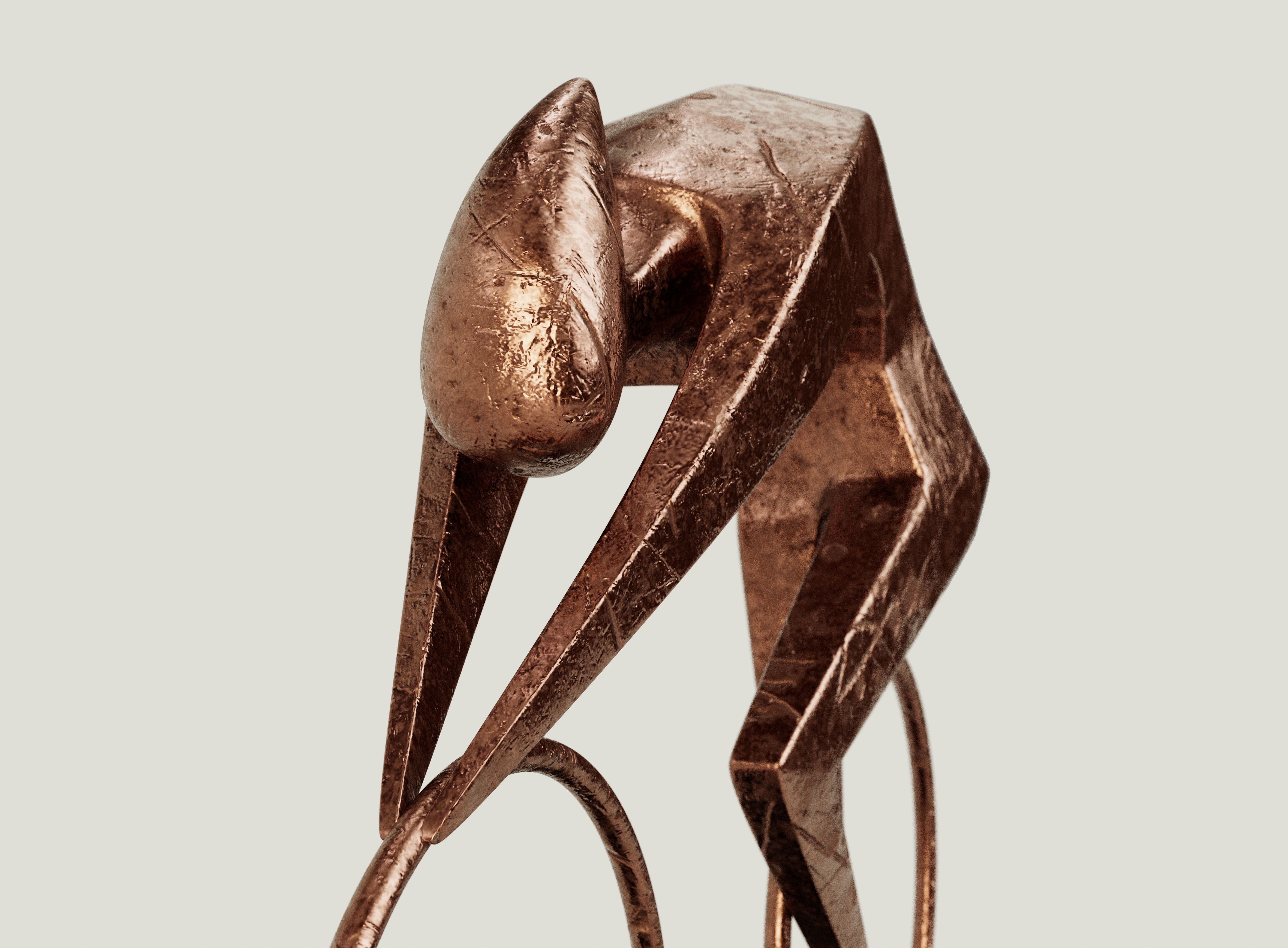 Stylized Cyclist Trophy Sculpture 3D model_9