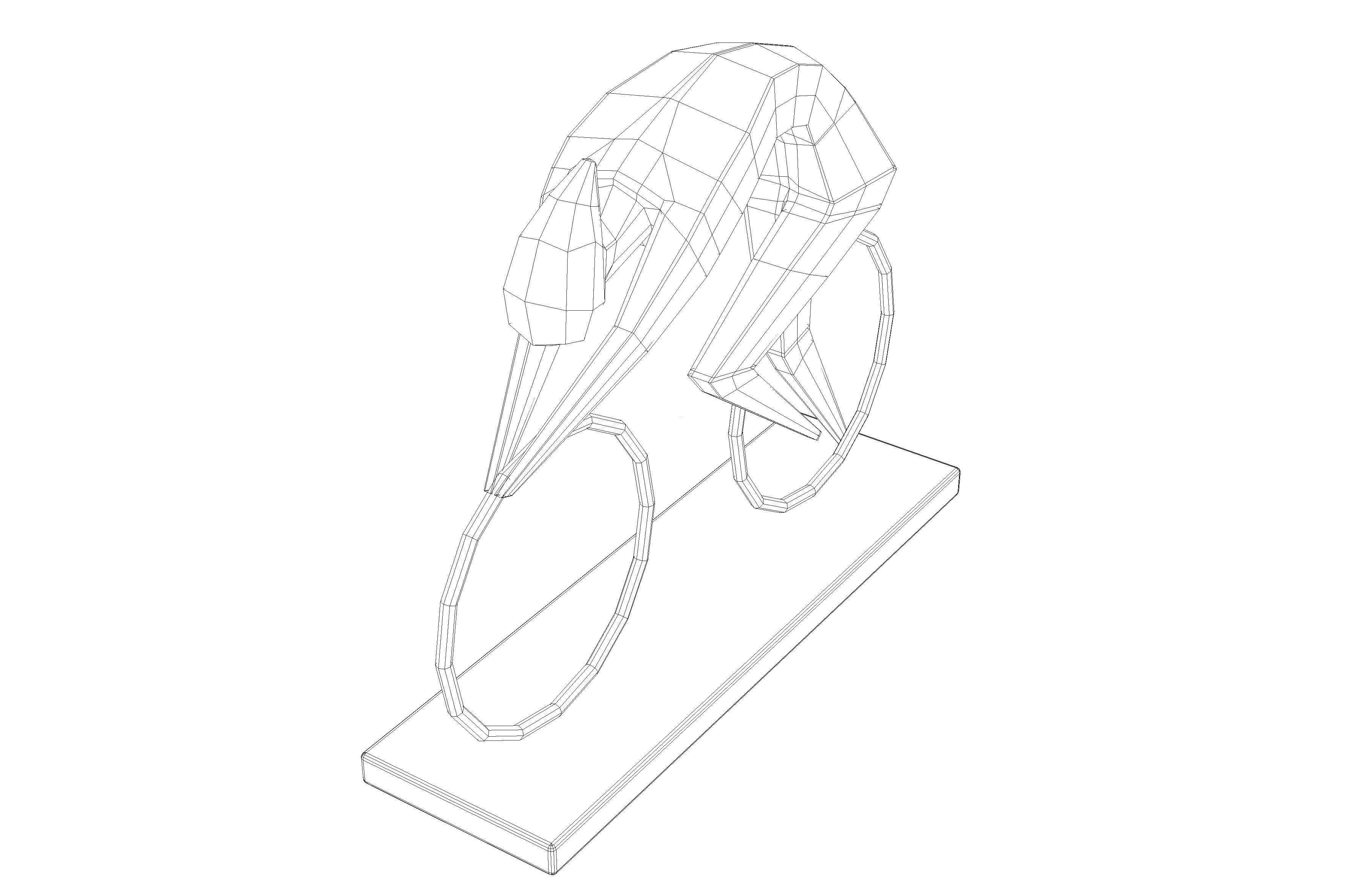 Stylized Cyclist Trophy Sculpture 3D model_11