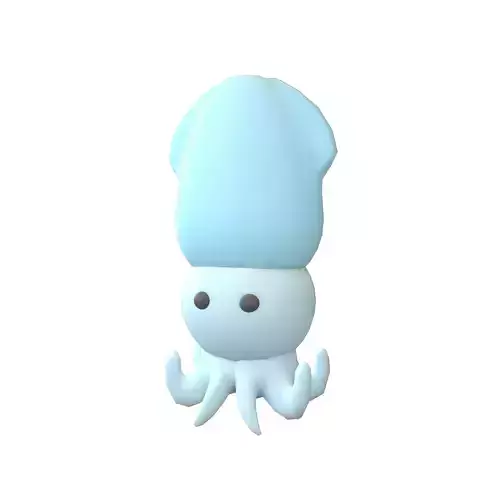 Cartoon Squid Character V2 004