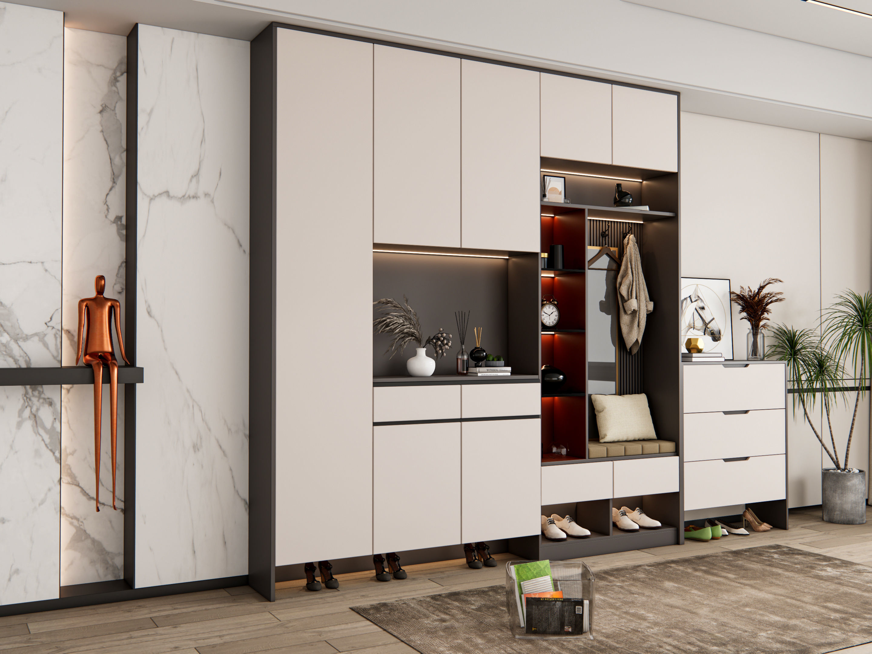 Entryway hallway entrance hall corridor furniture 18 3D model_18