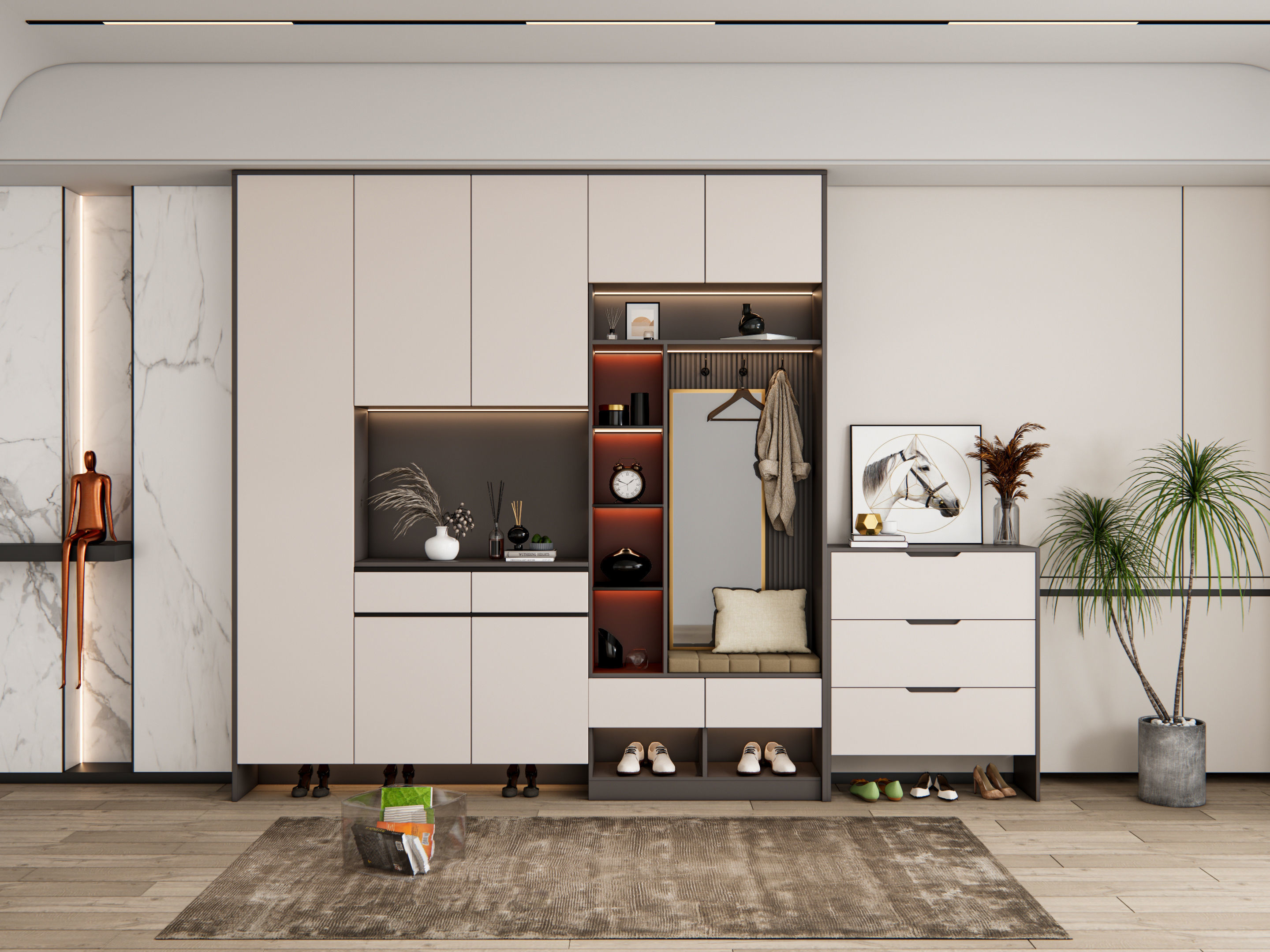 Entryway hallway entrance hall corridor furniture 18 3D model_12