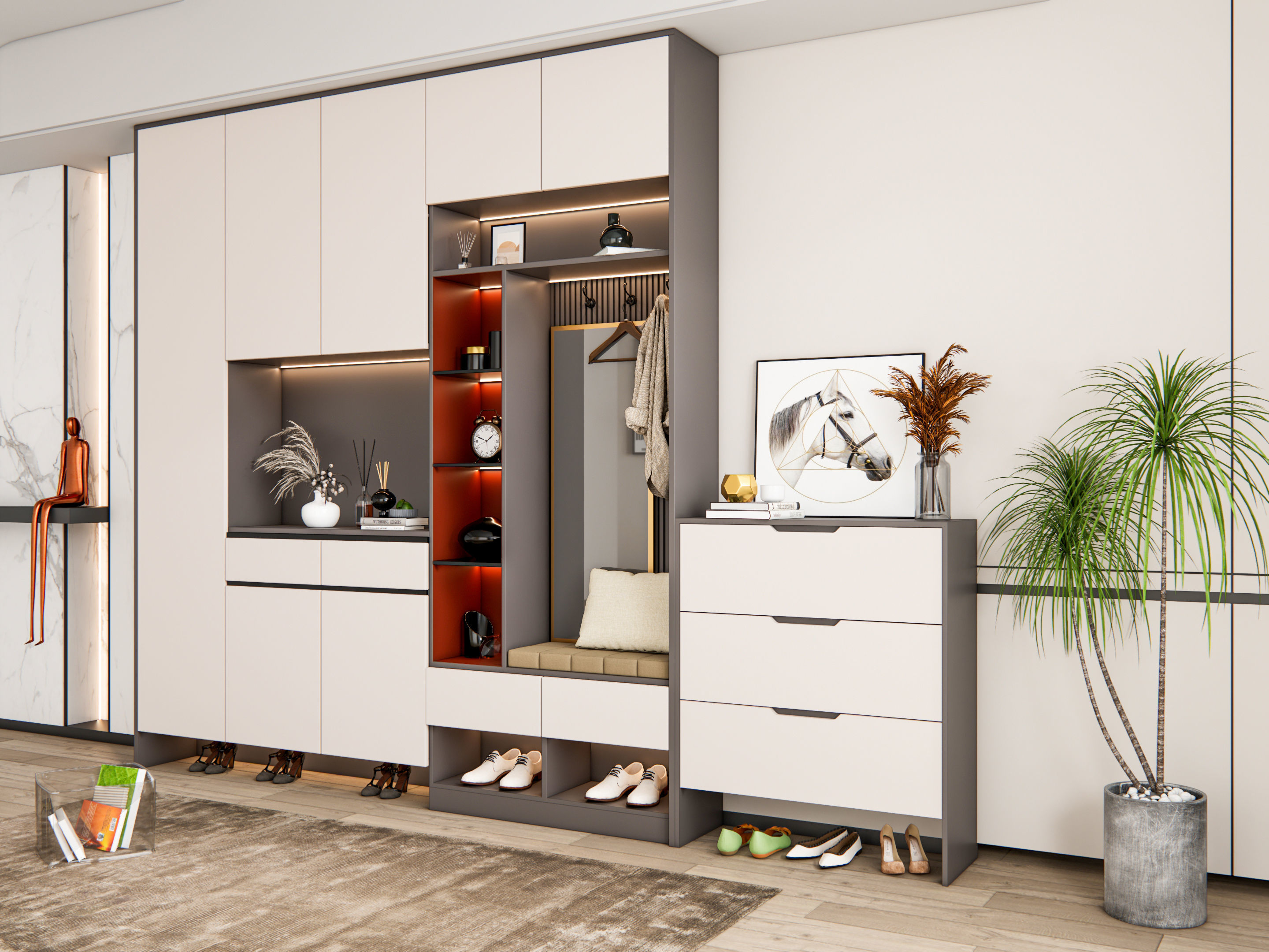 Entryway hallway entrance hall corridor furniture 18 3D model_19