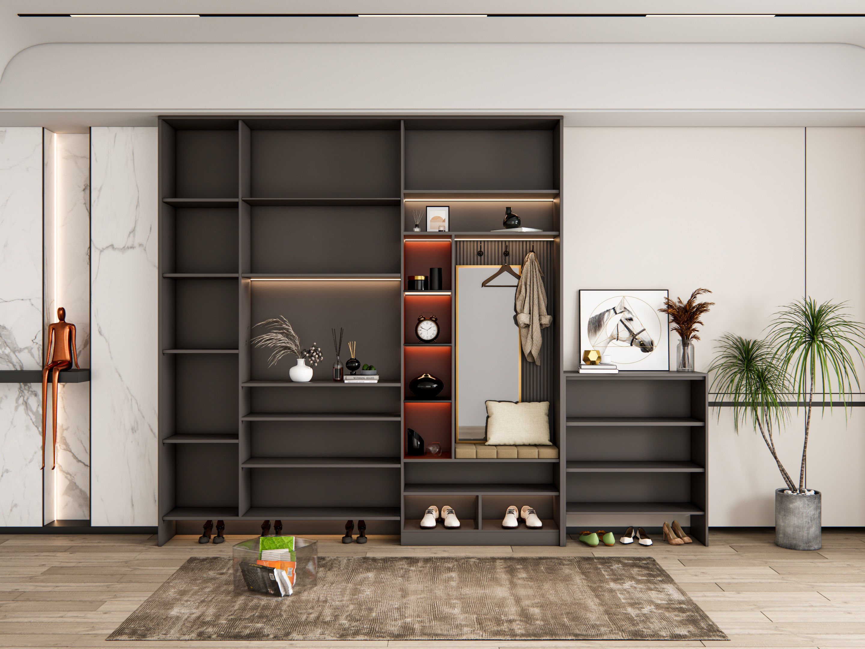 Entryway hallway entrance hall corridor furniture 18 3D model_13