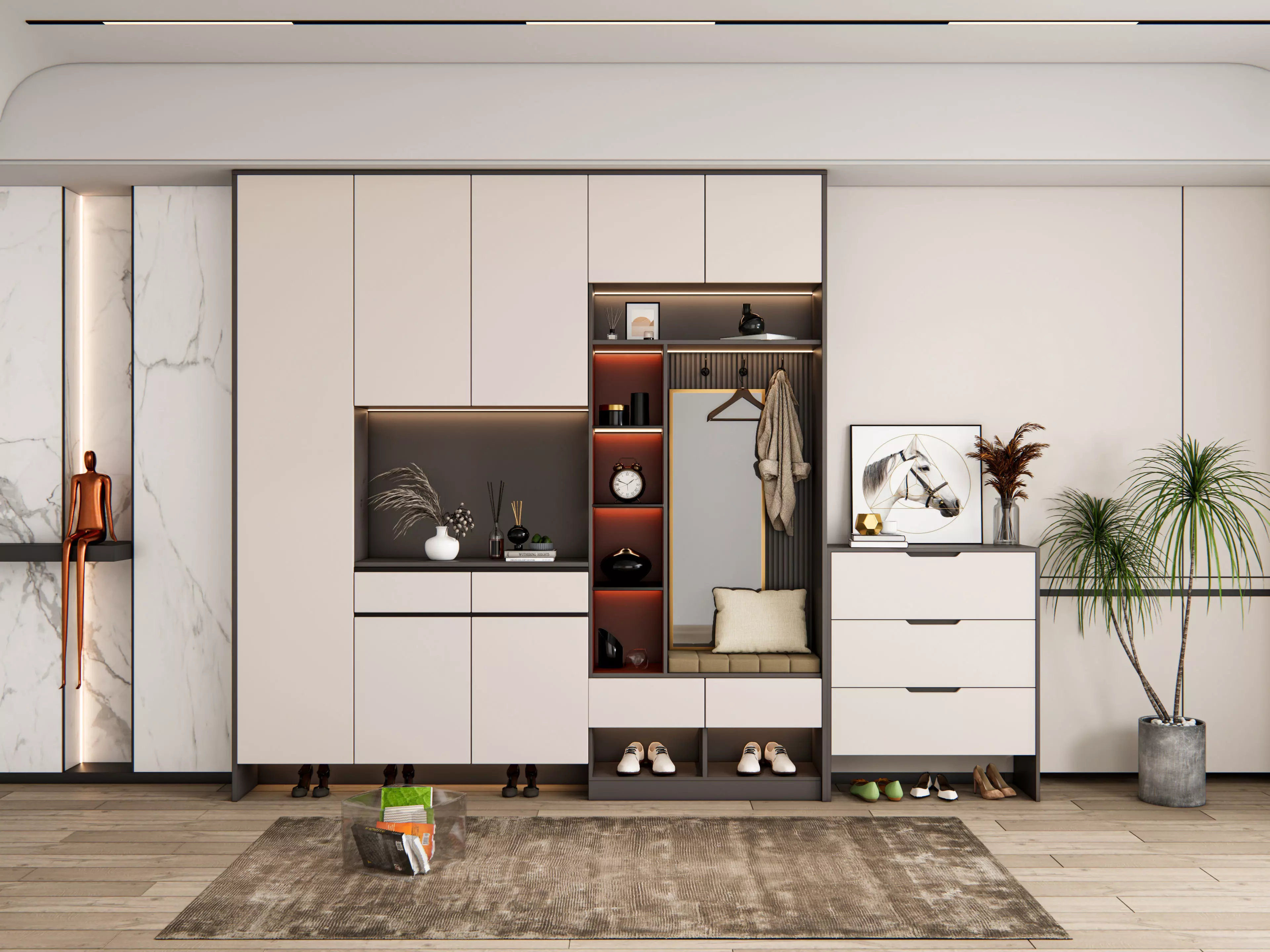 Entryway hallway entrance hall corridor furniture 18 3D model_0