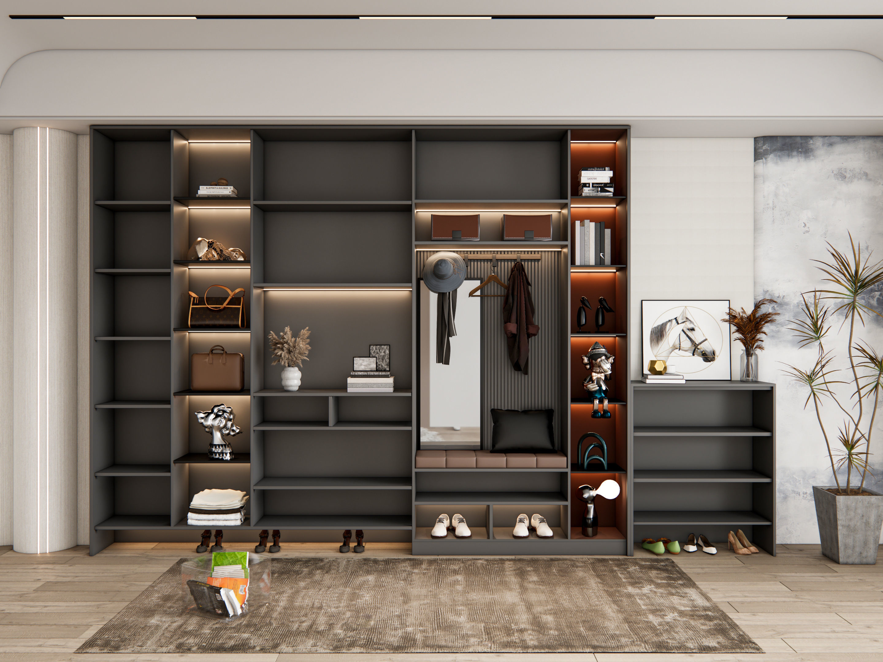 Entryway hallway entrance hall corridor furniture 19 3D model_11