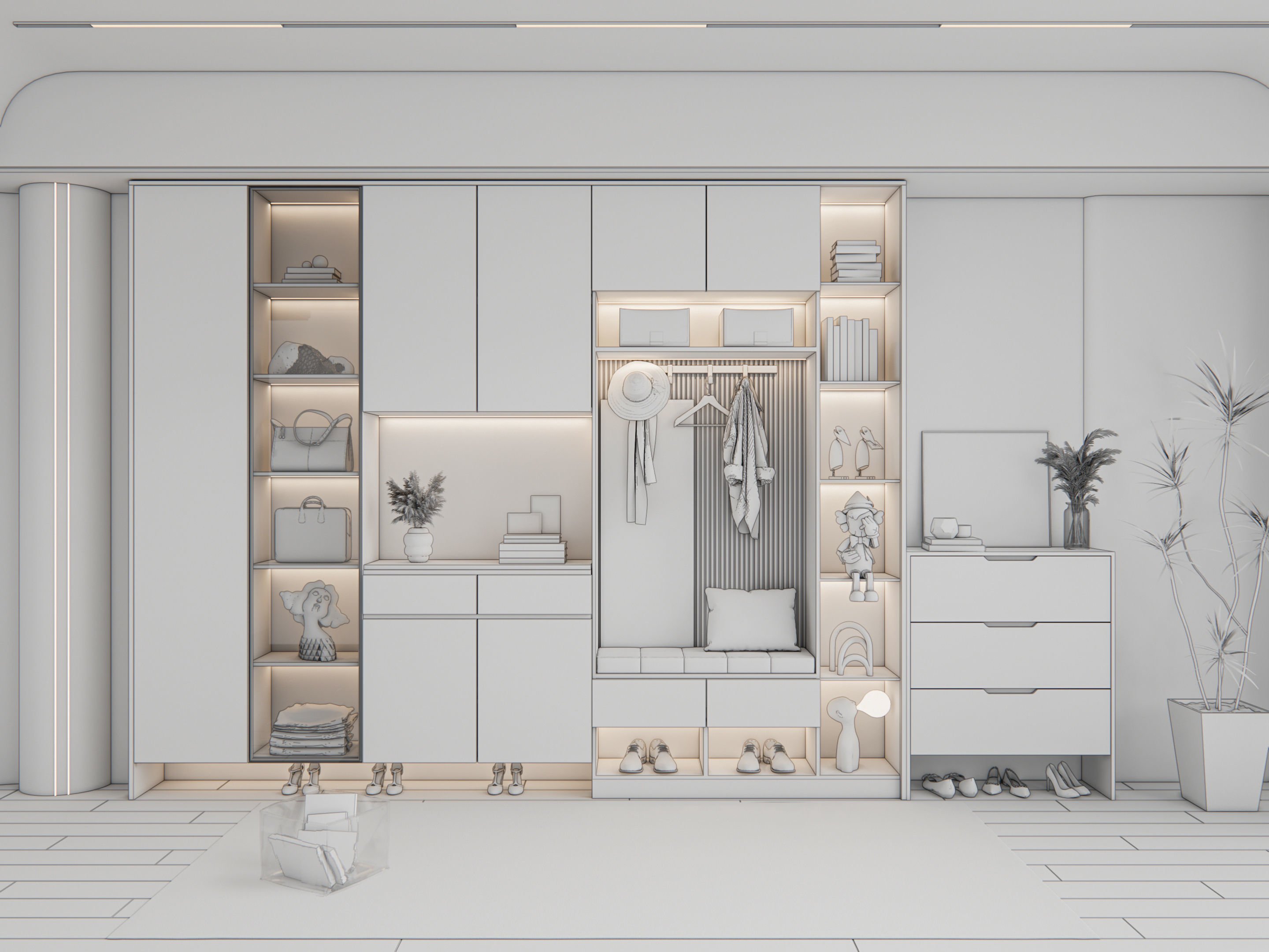 Entryway hallway entrance hall corridor furniture 19 3D model_18