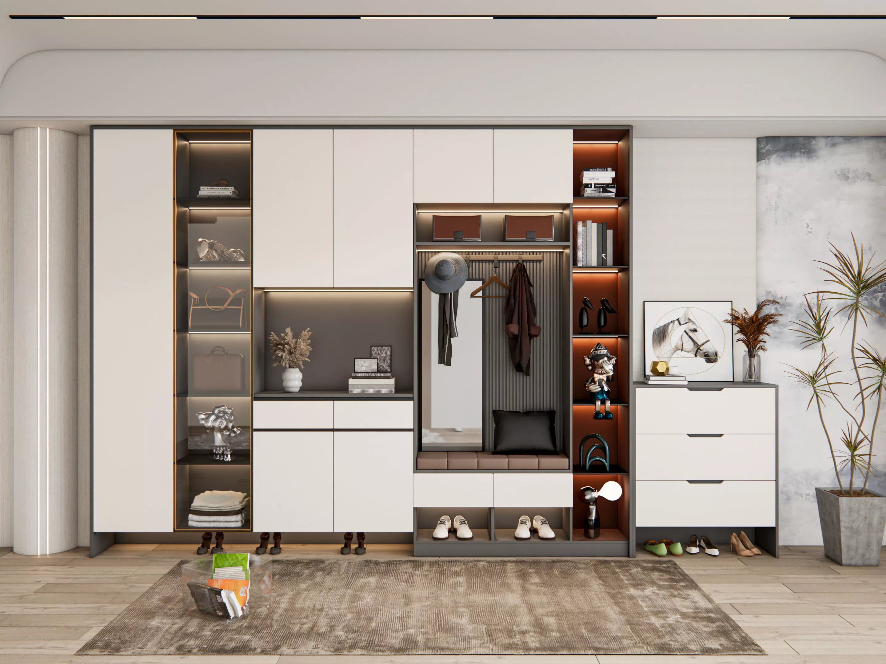 Entryway hallway entrance hall corridor furniture 19 3D model_0