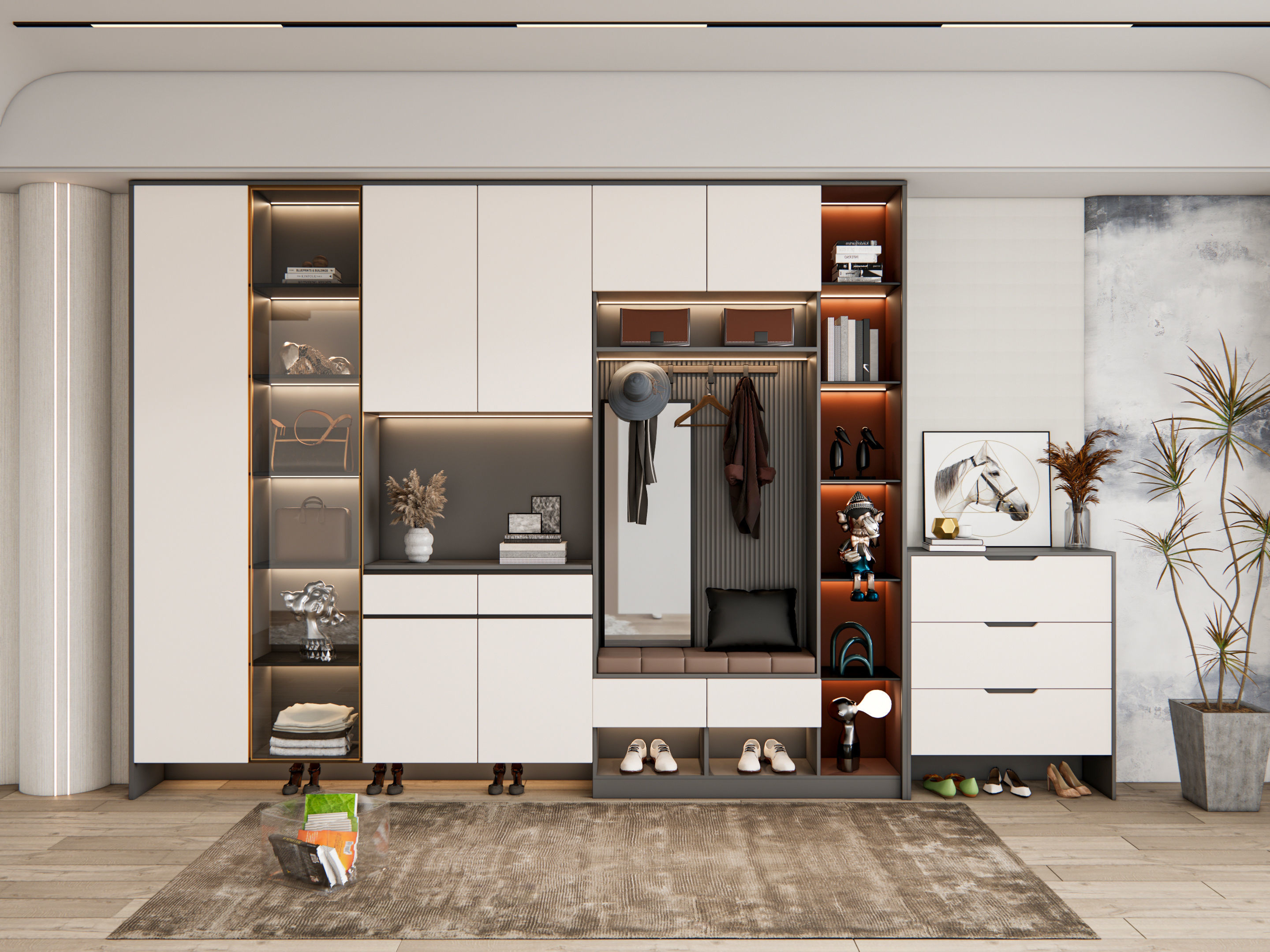 Entryway hallway entrance hall corridor furniture 19 3D model_12