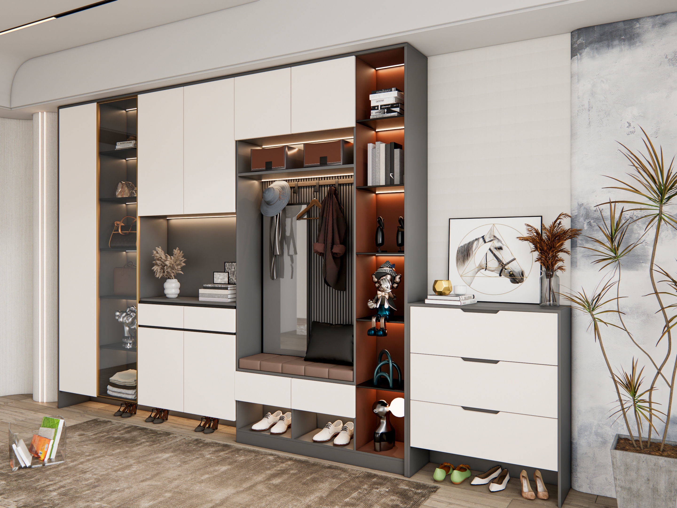 Entryway hallway entrance hall corridor furniture 19 3D model_16