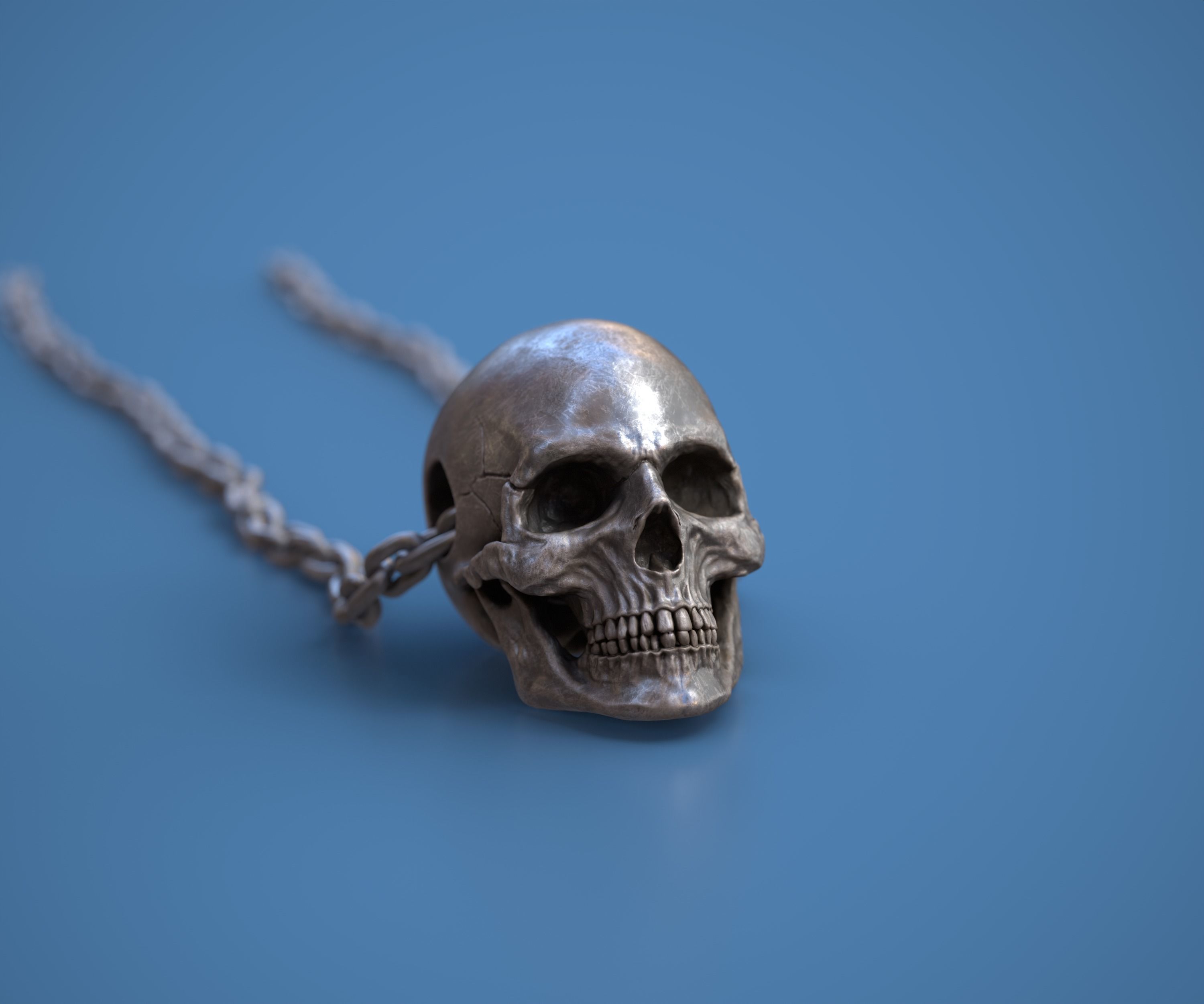 Skull Pendant 3D print model_5